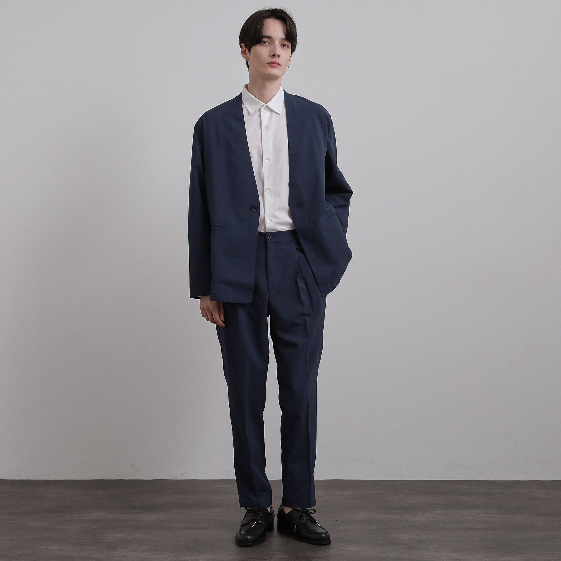 tk.TAKEO KIKUCHI「【2点セットジャケット＋パンツ】エアリードライノーカラージャケット＆スラックス」|スーツ|