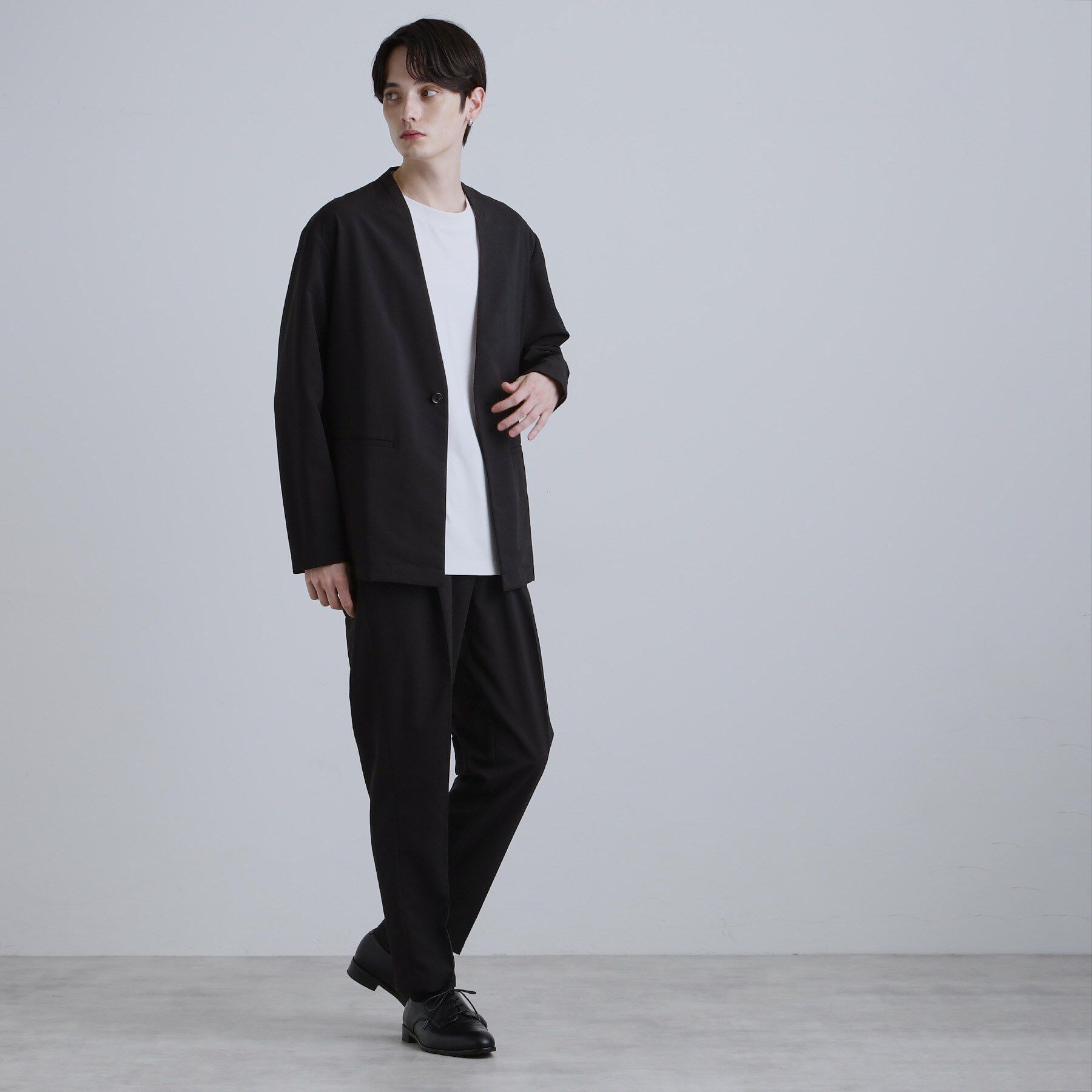 tk.TAKEO KIKUCHI「【2点セットジャケット＋パンツ】エアリードライノーカラージャケット＆スラックス」|スーツ|