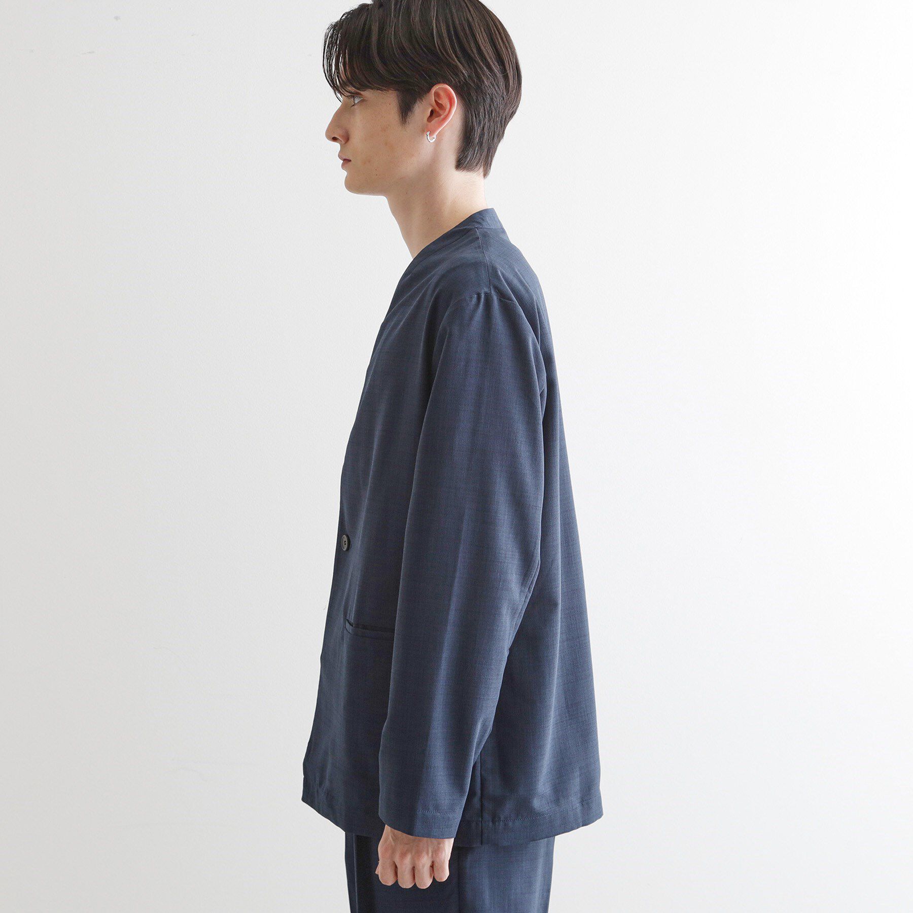 tk.TAKEO KIKUCHI「【2点セットジャケット＋パンツ】エアリードライノーカラージャケット＆スラックス」|スーツ|