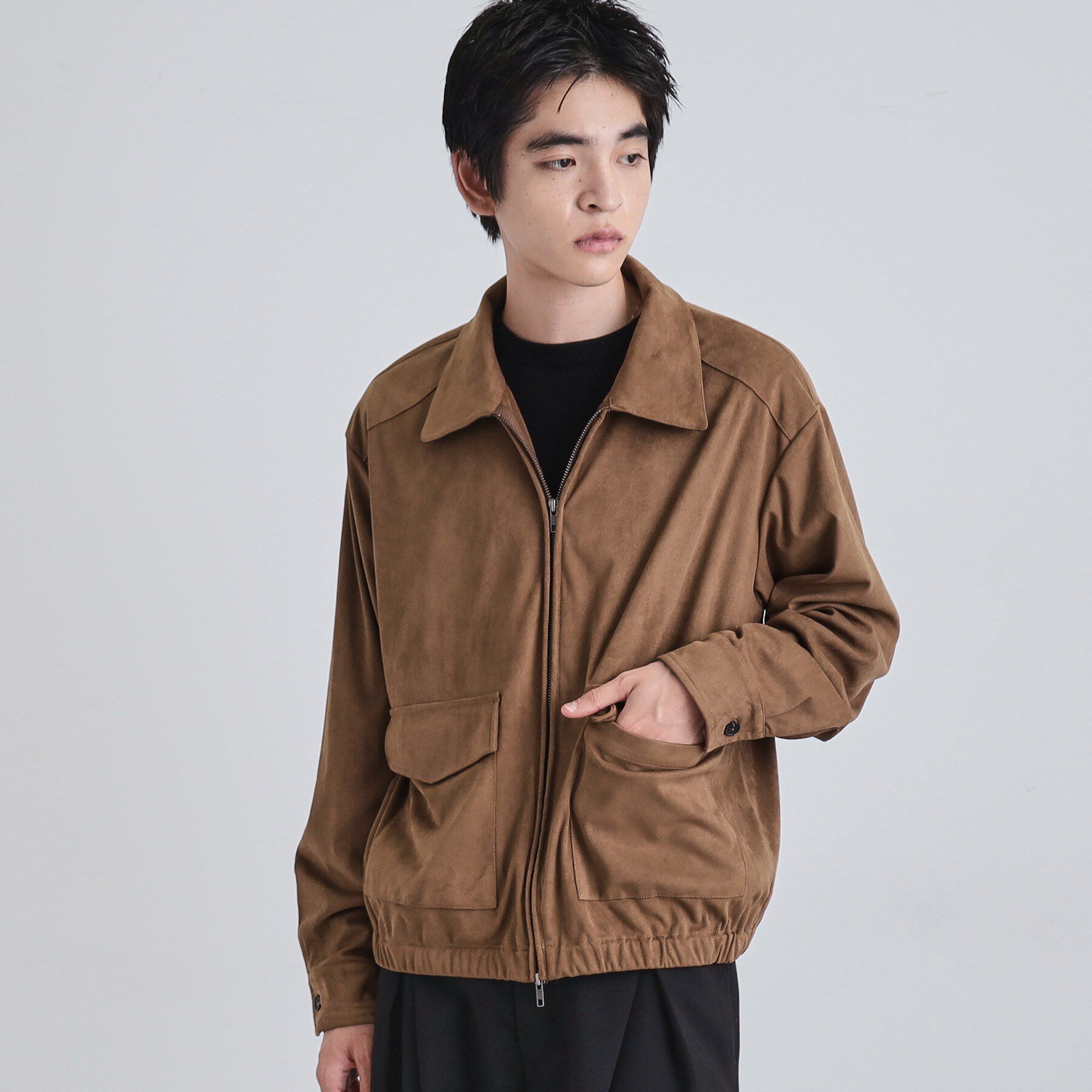 tk.TAKEO KIKUCHI「フェイクスエードシャツアウター」|ブルゾン・スタジャン|