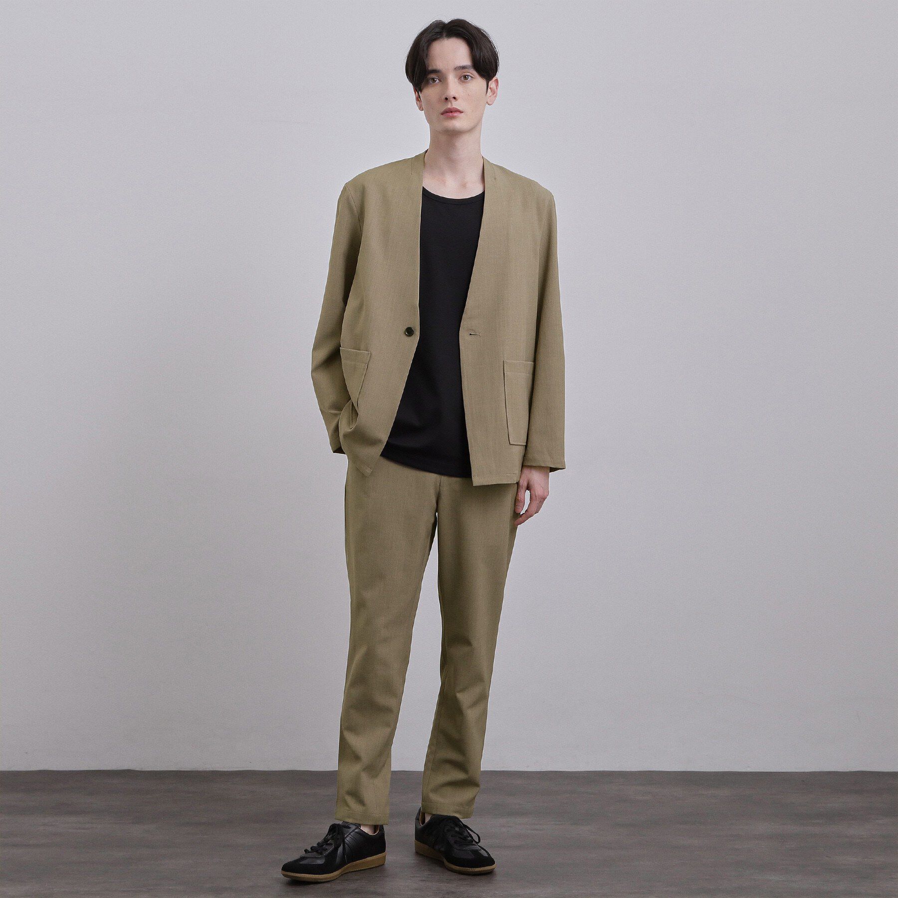 tk.TAKEO KIKUCHI「【セットアップ対応可】カルゼノーカラージャケット」|ノーカラージャケット|