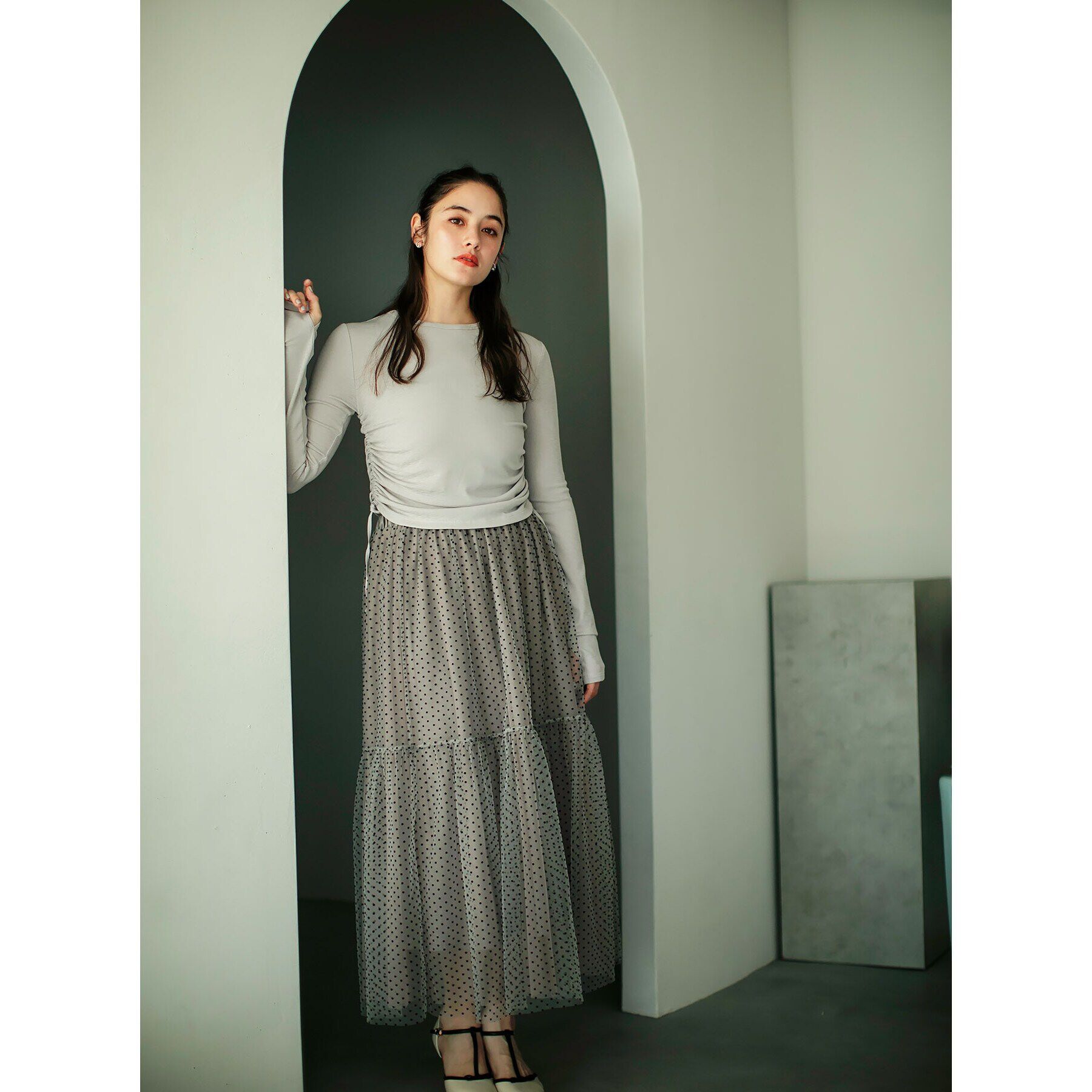index「ドットチュールティアードスカート【洗濯機洗い可】」|スカート|