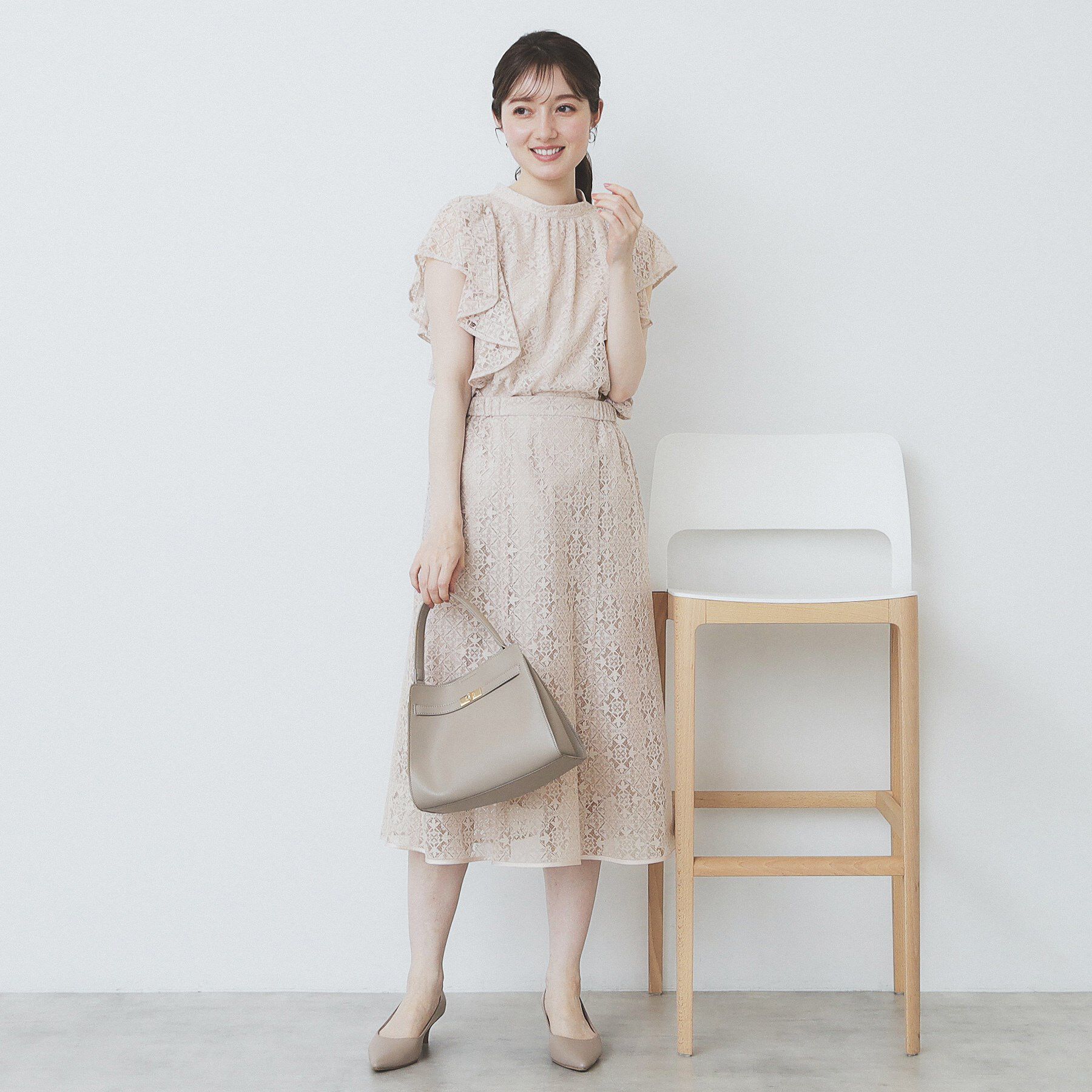 index「ジオメレースフレアスカート/セットアップ対応【洗濯機洗い可】」|スカート|