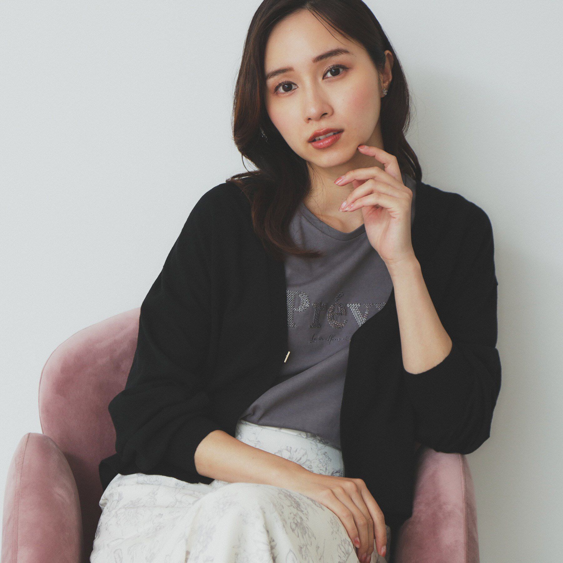 index「《5色展開》コンパクトショートカーディガン【洗濯機洗い可】」|カーディガン|ブラック(019)