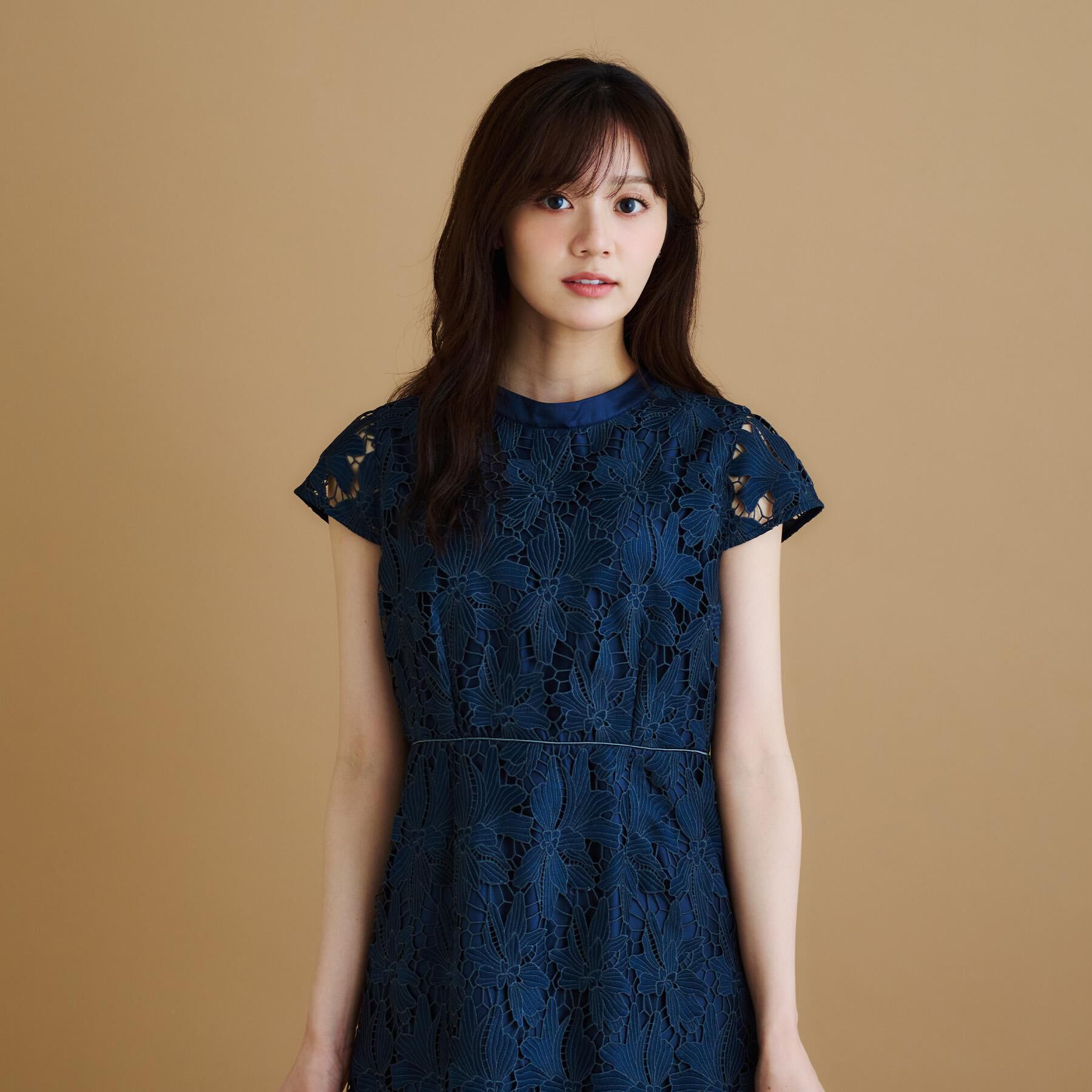 index「バイカラーレースワンピース【洗濯機洗い可】」|ワンピース|