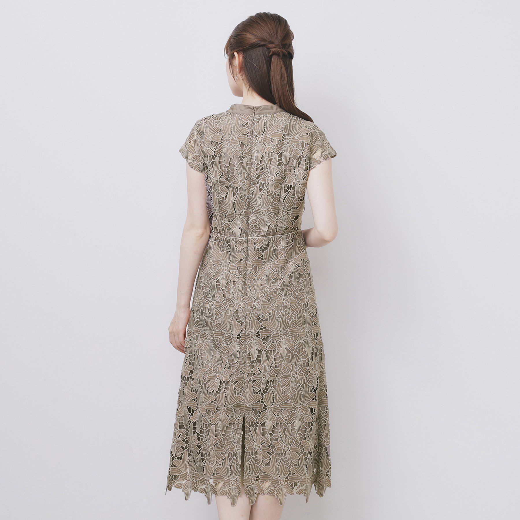 index「バイカラーレースワンピース【洗濯機洗い可】」|ワンピース|