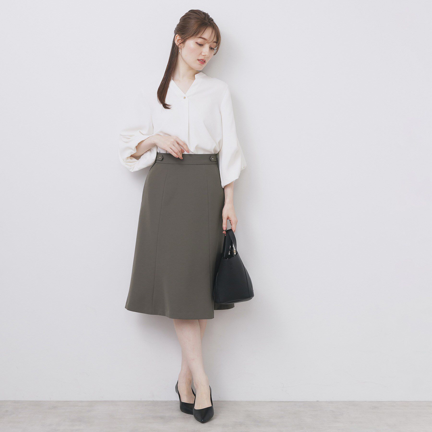 index「ストレッチフレアスカート/セットアップ対応【洗濯機洗い可/イージーアイロン/防シワ】」|スカート|