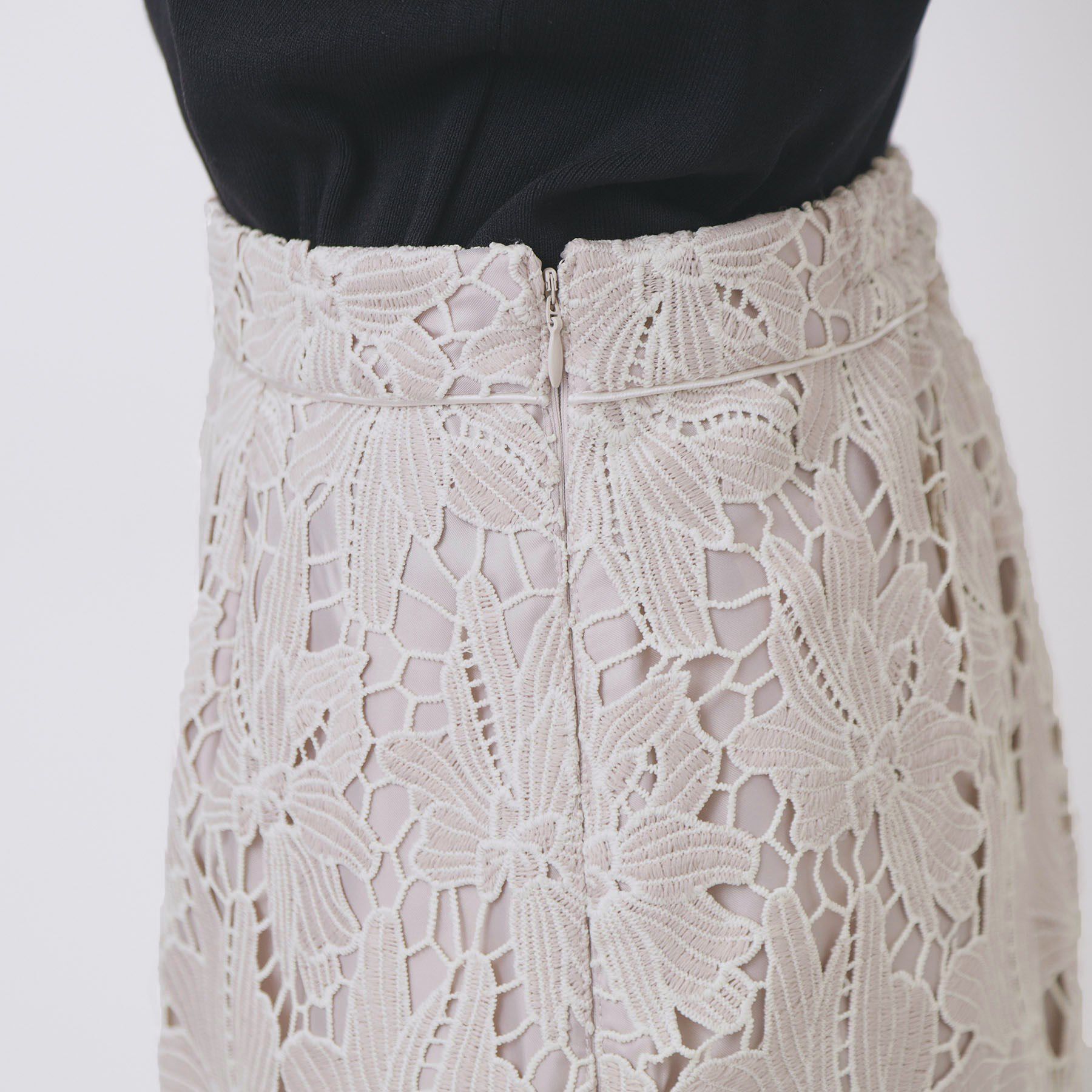 index「《S-3Lサイズ》バイカラーレースタイトスカート【洗濯機洗い可】」|スカート|