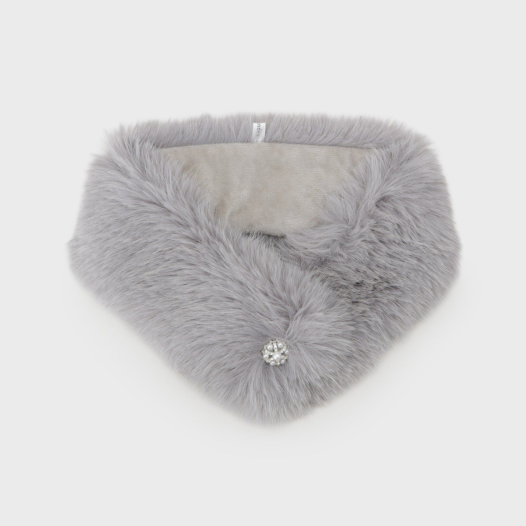 index「ビジュー付きフェイクファーティペット」|ストール|グレー(012)