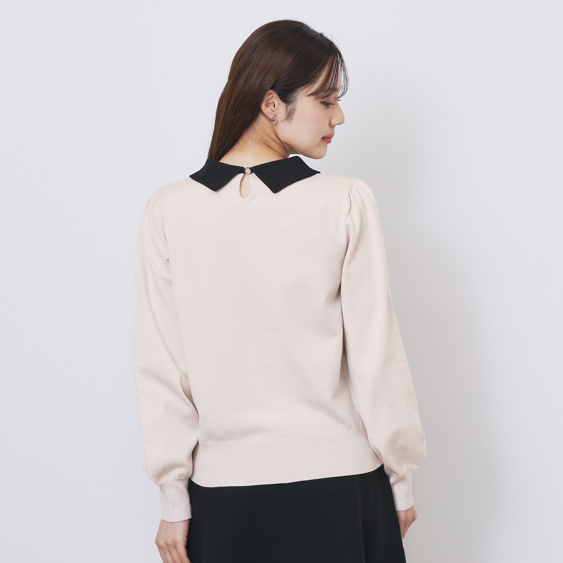 index「バイカラー衿付きニット【洗濯機OK】」|ニット・セーター|