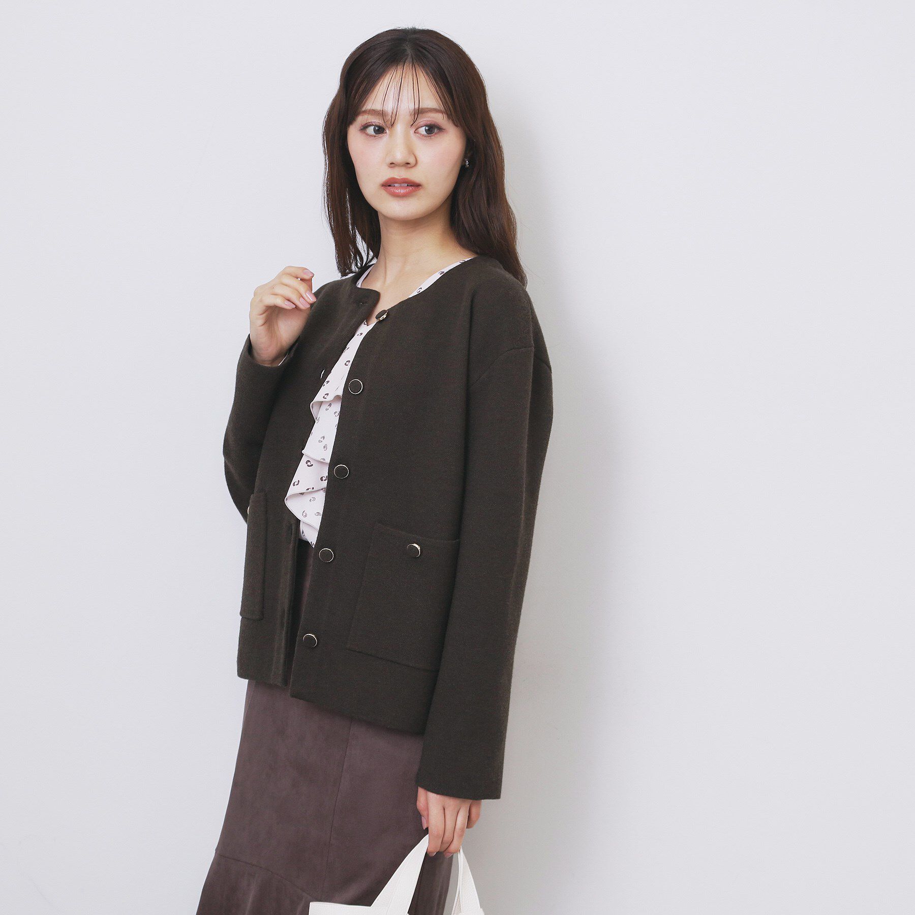 index「ダブルフェイスコーディガン【洗濯機OK】」|カーディガン|