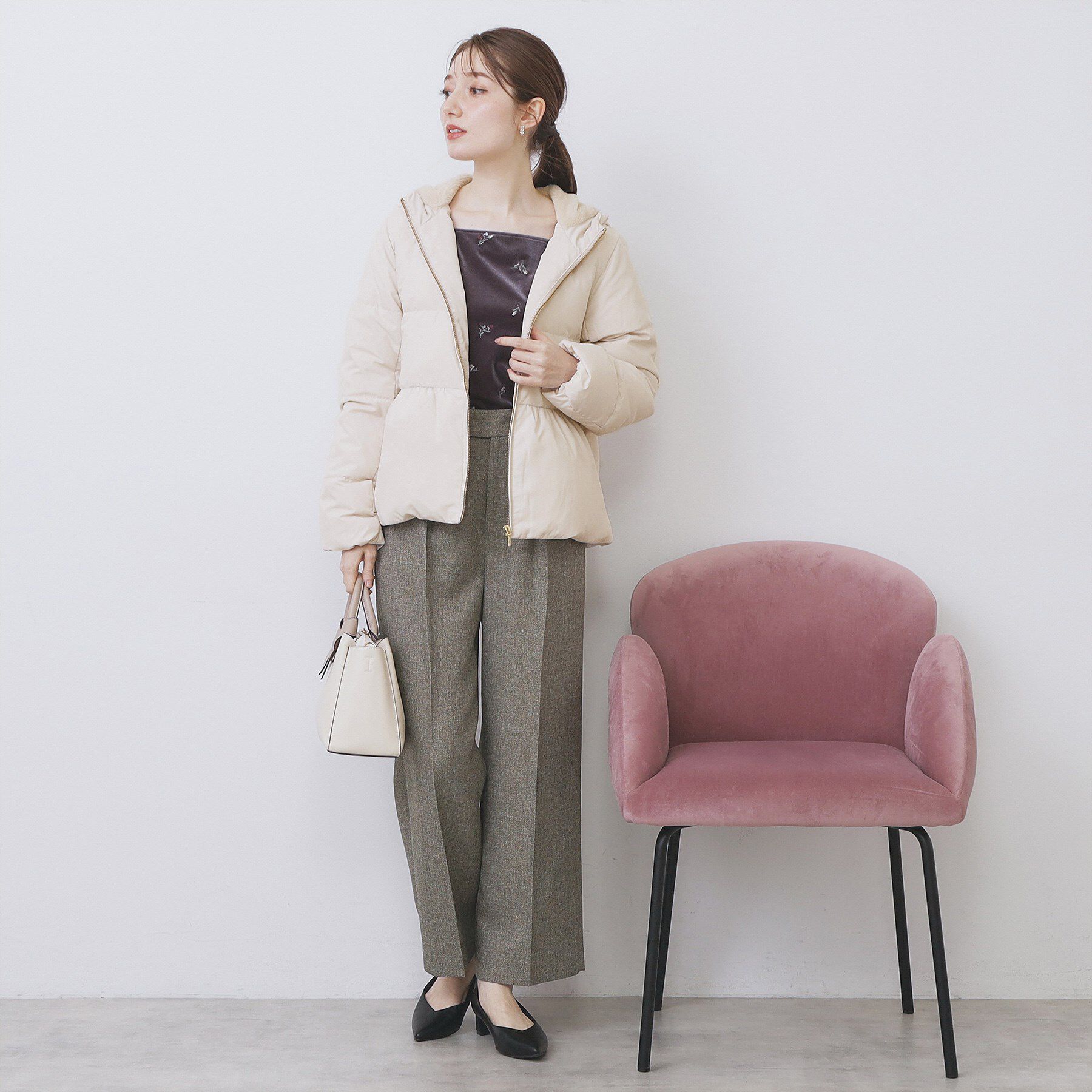 index「KAWADAダウンペプラムショートコート【撥水/洗濯機OK/静電気防止裏地】」|ダウン|