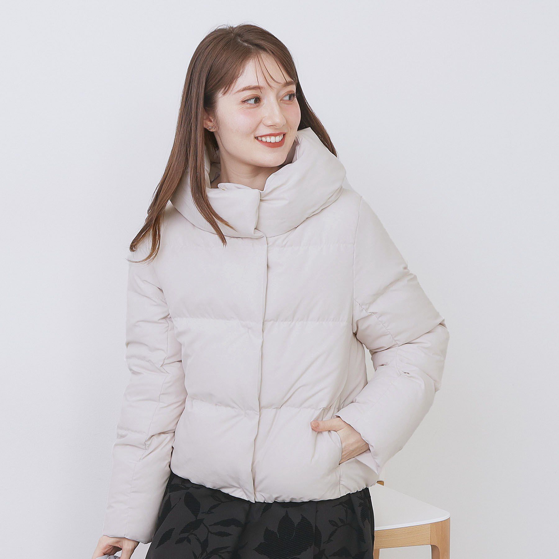 index「KAWADAダウンショートコート【撥水/洗濯機OK/静電気防止裏地】《XS～LL》」|ダウン|グレージュ(050)