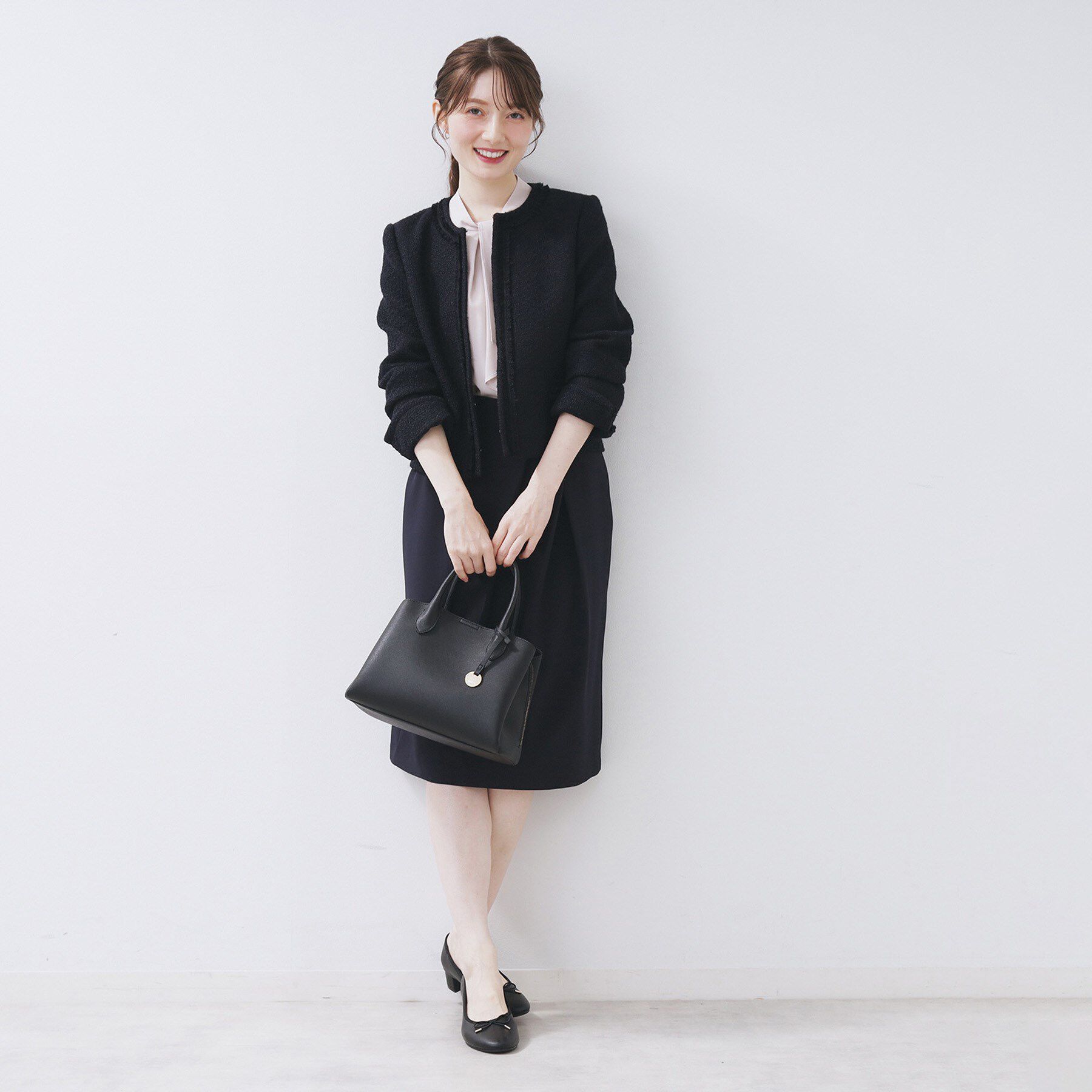 index「≪通勤・セレモニー/セットアップ対応≫ノーカラーツイードジャケット【洗濯機OK】」|ノーカラージャケット|