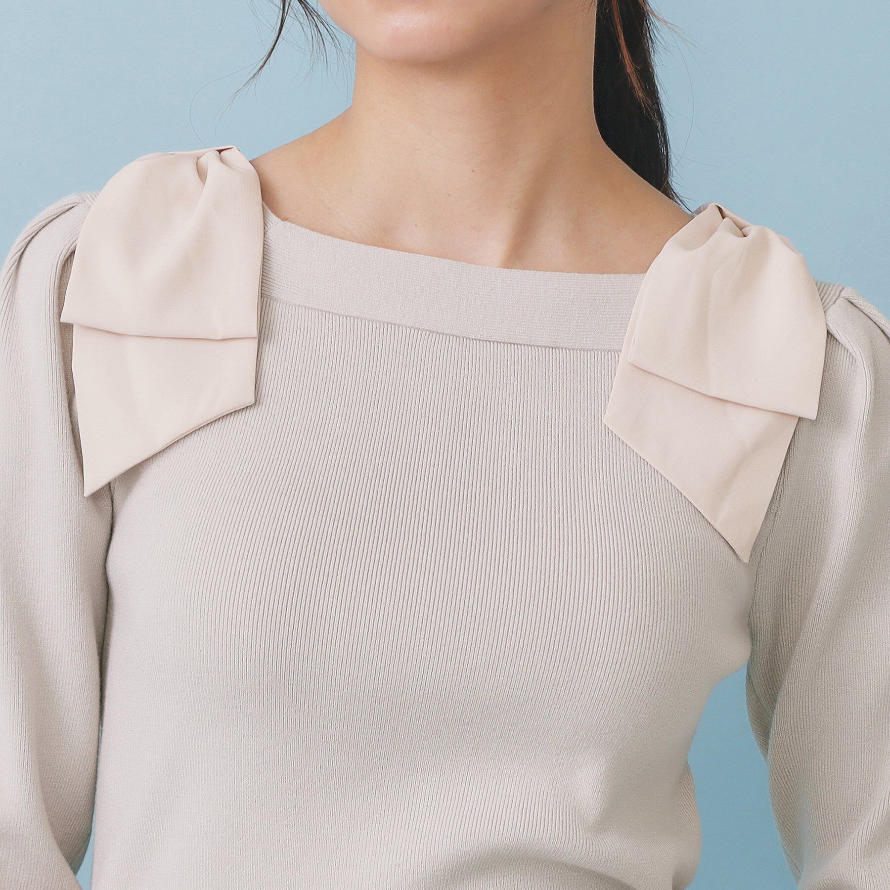 index「ショルダービッグリボンスクエアニット【洗濯機OK】」|ニット・セーター|