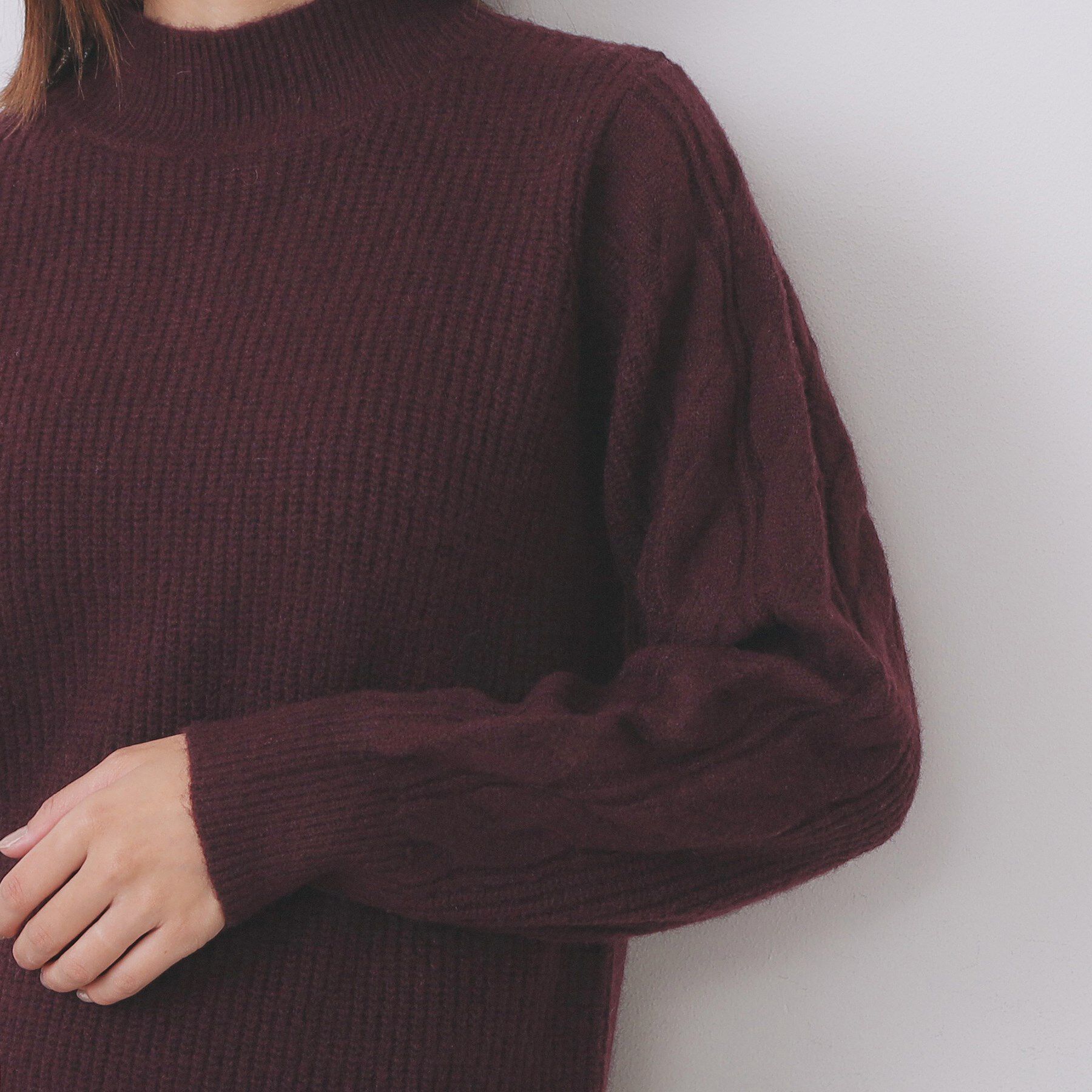 index「ウール混ケーブルスリーブミニワンピース【洗濯機OK】」|ワンピース|