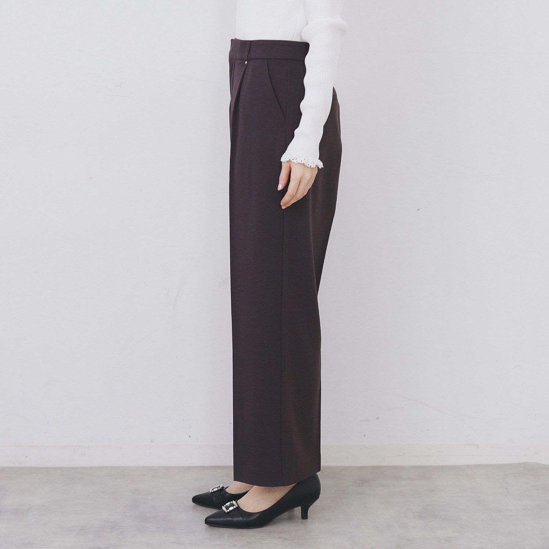 index「裏起毛ストレッチワイドパンツ【洗濯機OK/イージーアイロン】」|その他|