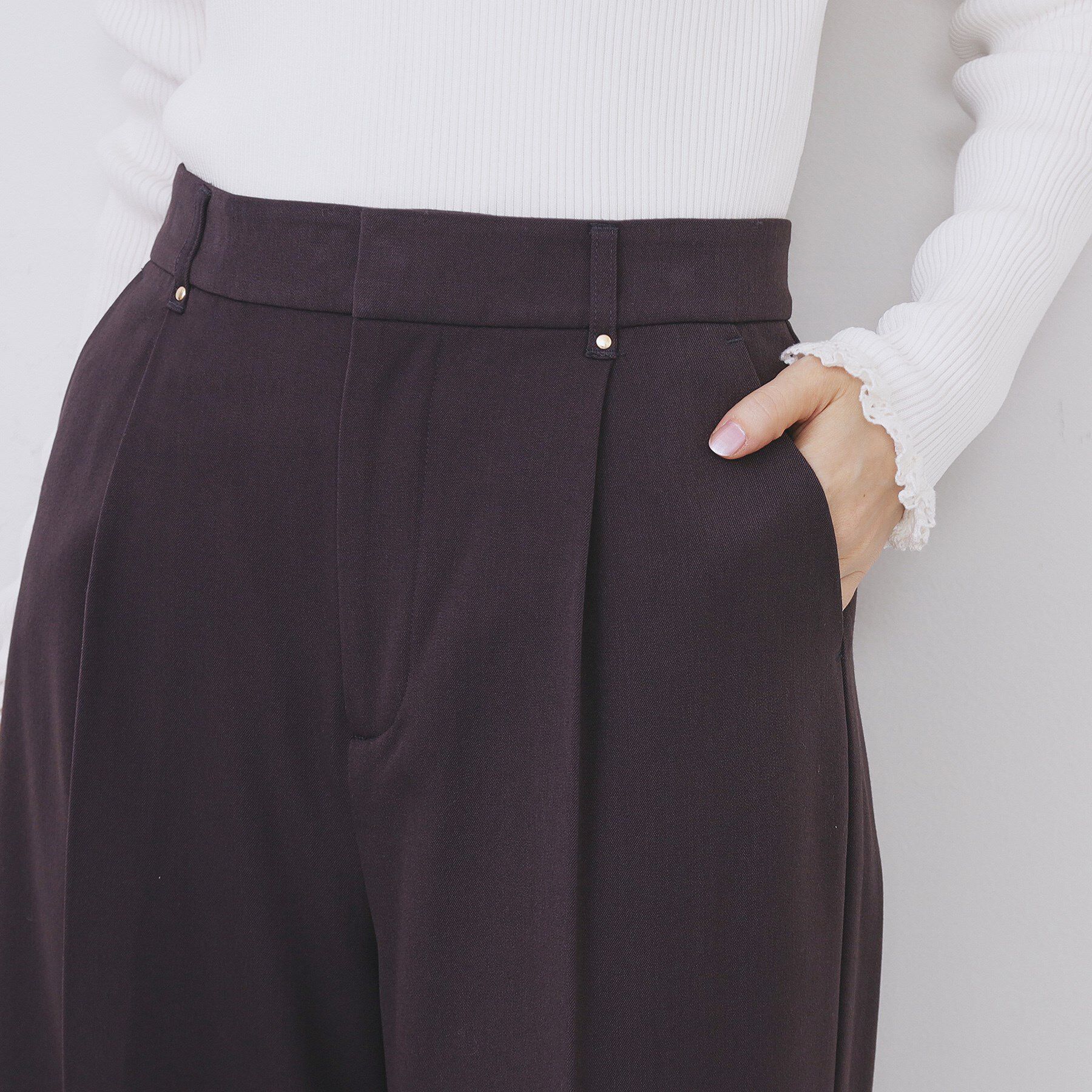 index「裏起毛ストレッチワイドパンツ【洗濯機OK/イージーアイロン】」|その他|