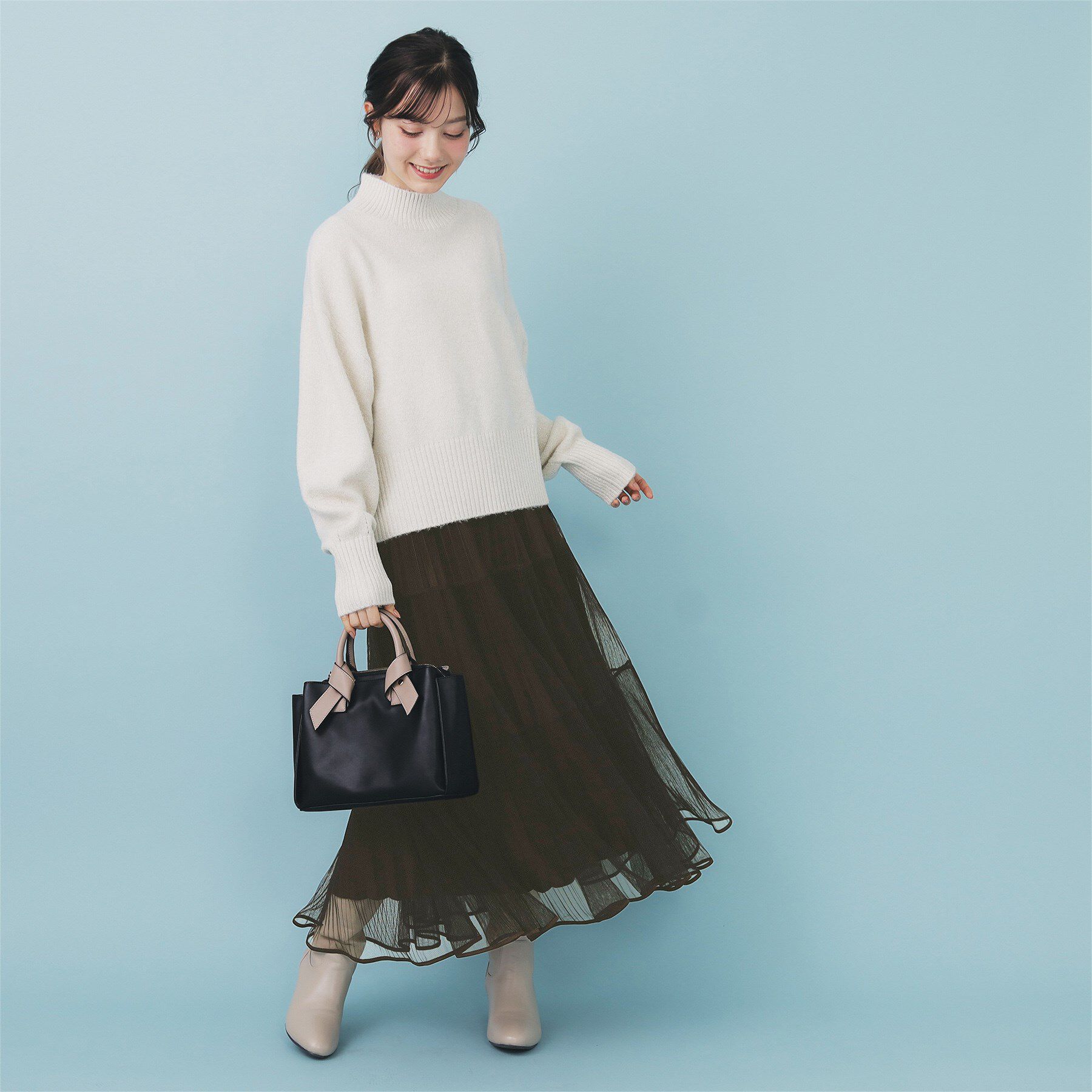 index「リバーシブルチュールティアードフレアスカート【洗濯機OK】」|スカート|