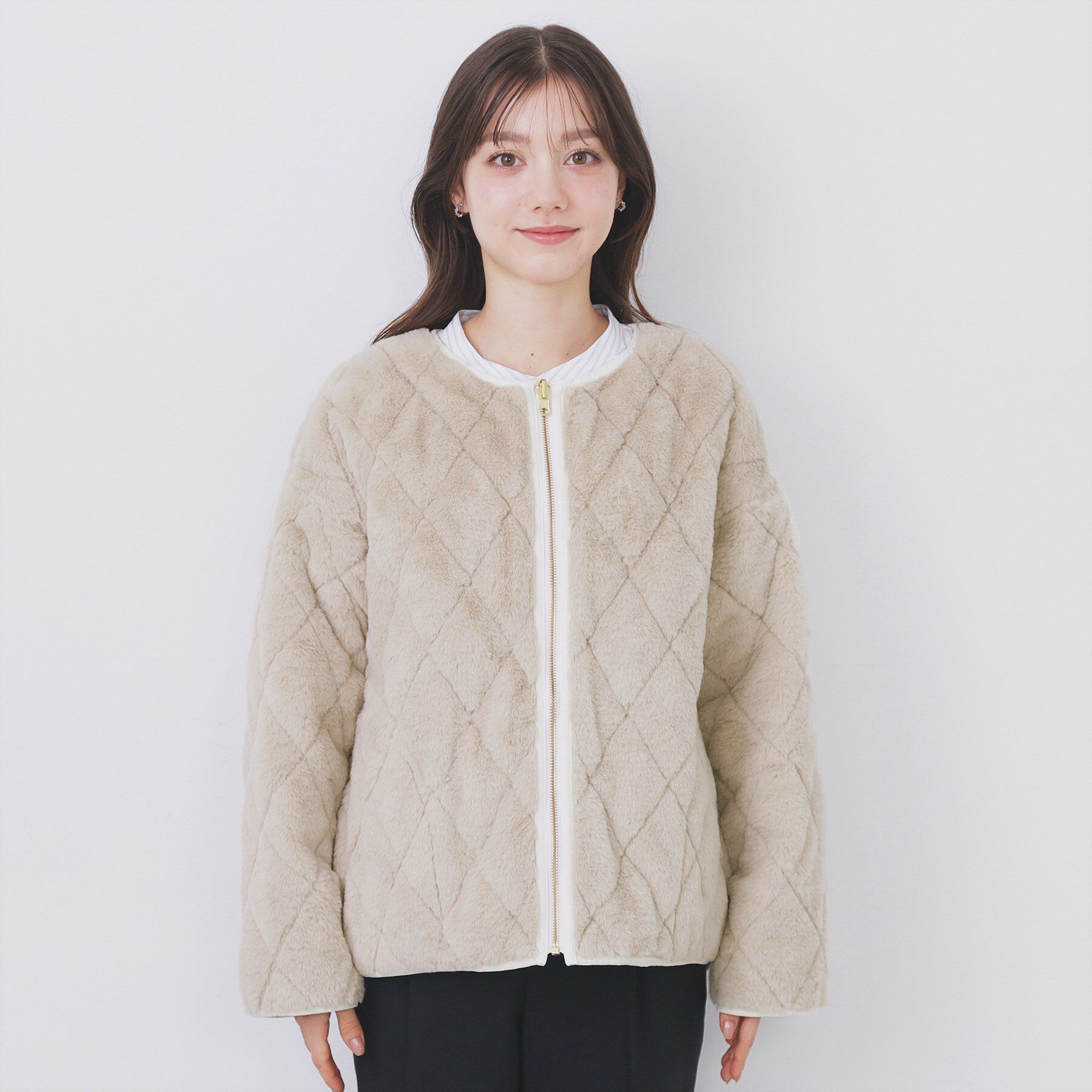 index「リバーシブル キルティングファーブルゾン【洗濯機OK】」|ブルゾン・スタジャン|