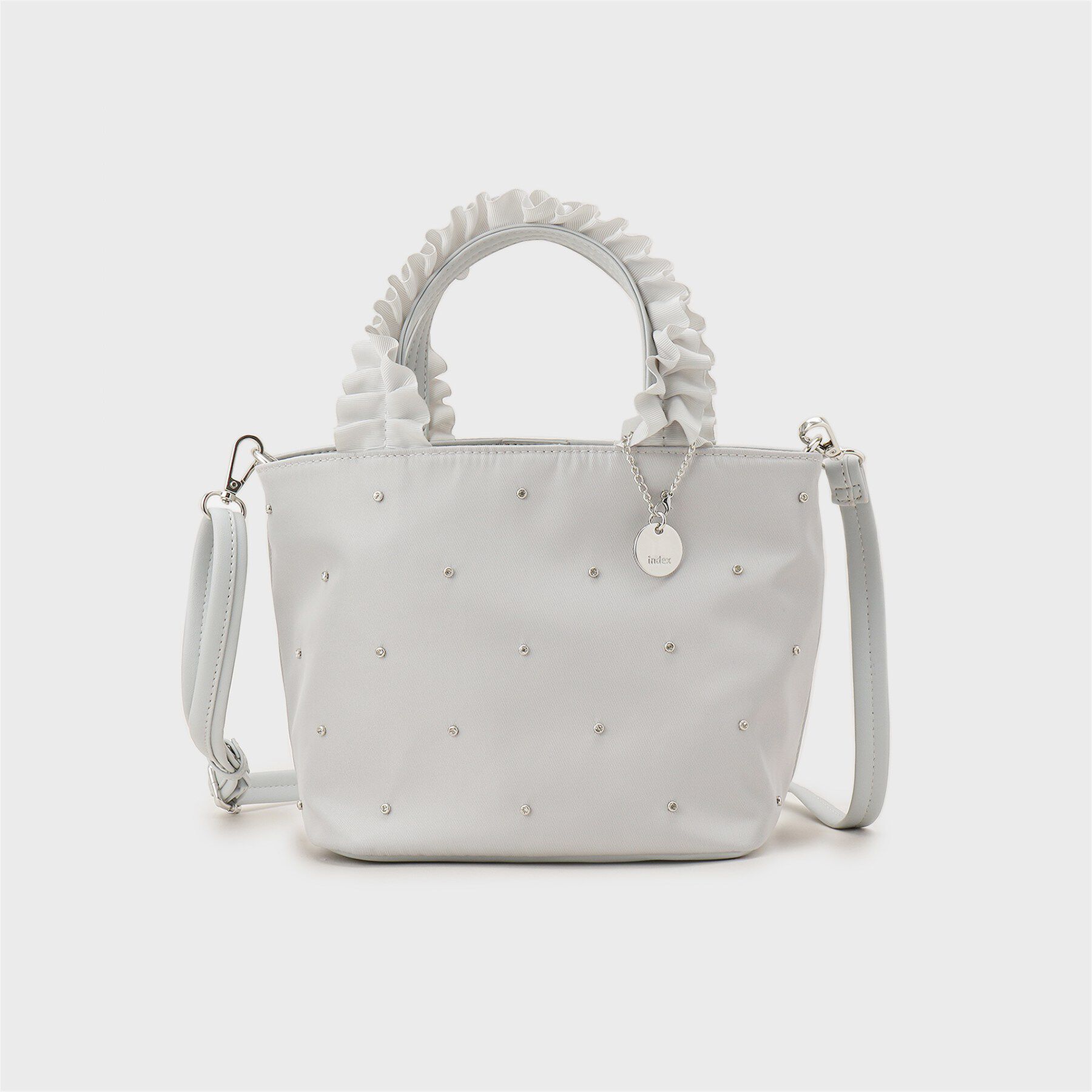 index「持ち手フリルビジューミドルトートバッグ【2WAY】」|トートバッグ|