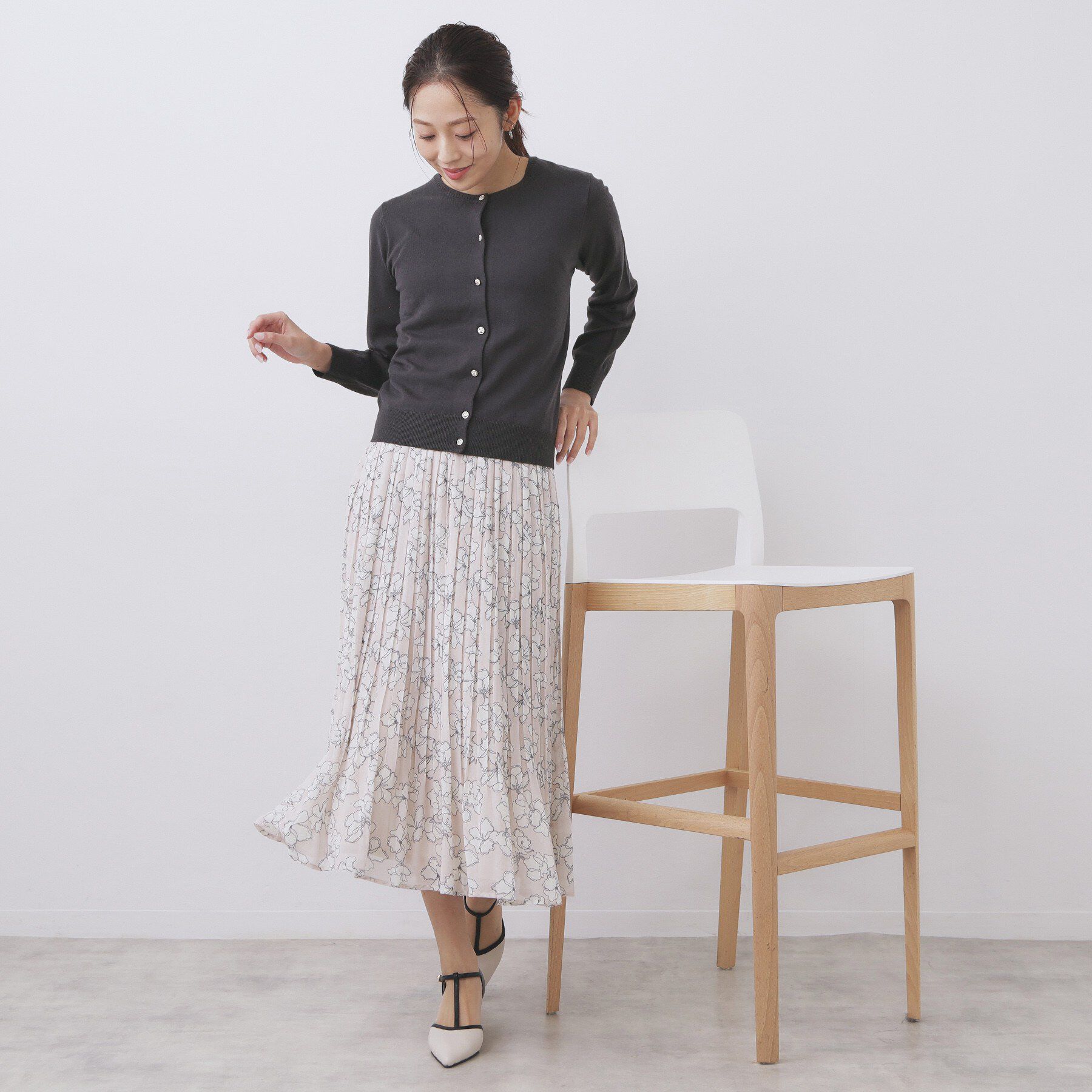 index「柄編みクルーネックカーディガン【洗濯機OK】《7col》」|カーディガン|