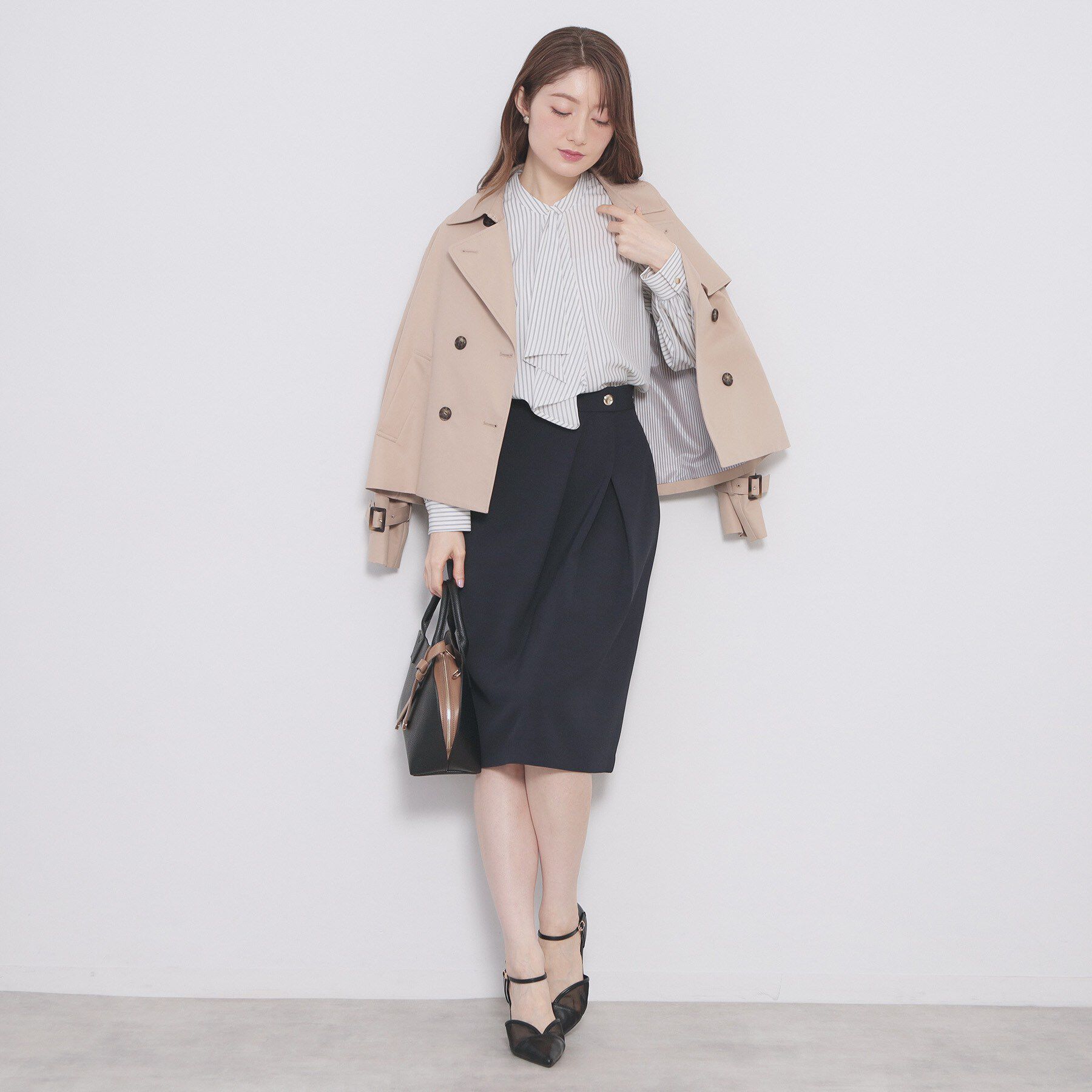 index「アシンメトリーボウタイブラウス【洗濯機OK/イージーアイロン/防シワ】《XS～LL》」|シャツ・ブラウス|