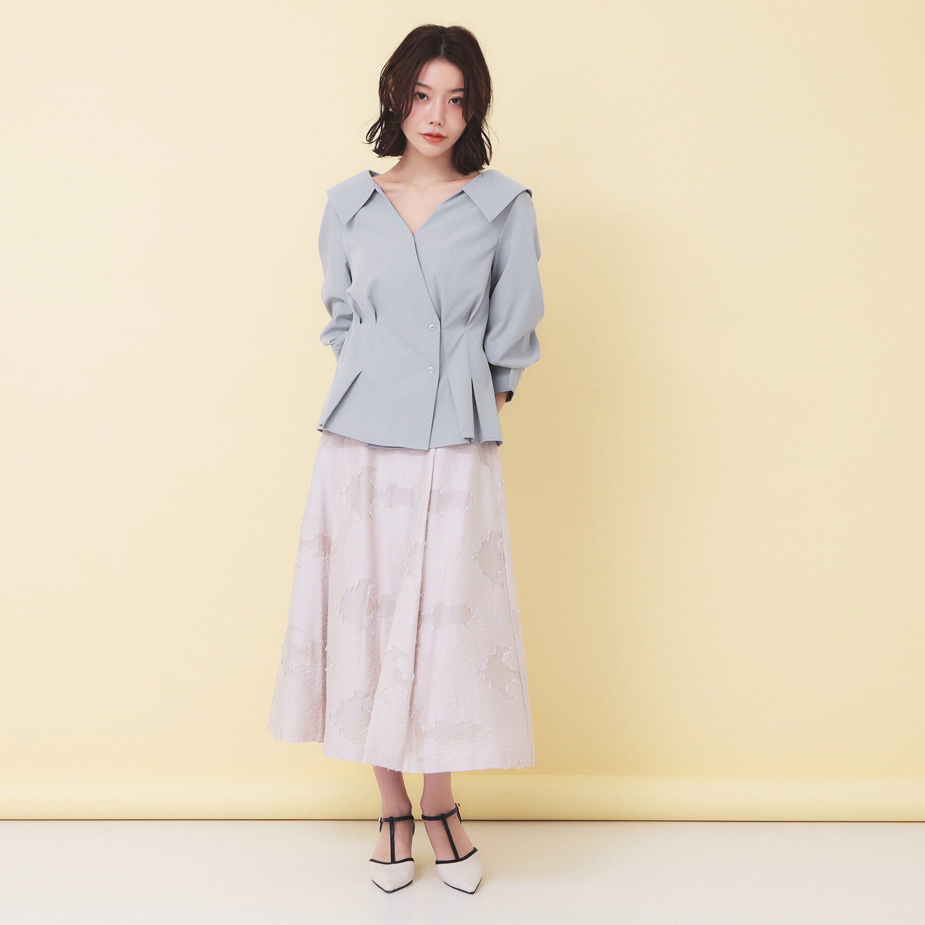 index「カシュクールタックシャツ【洗濯機OK/ストレッチ】」|シャツ・ブラウス|