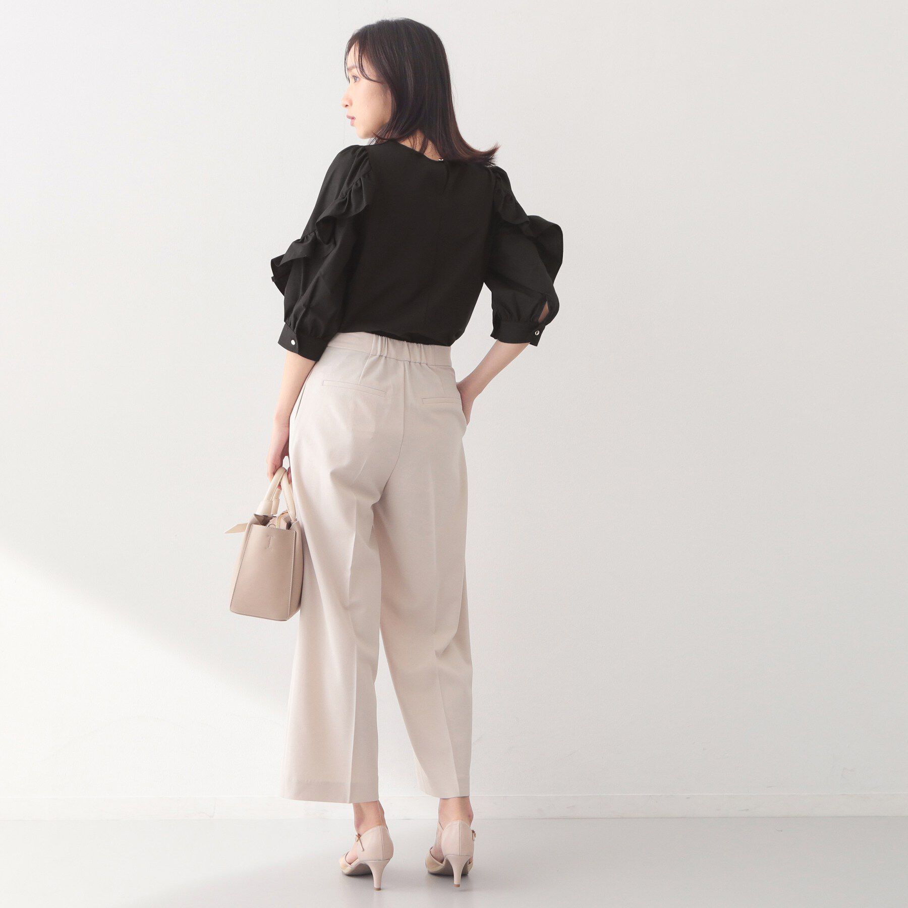 index「フリルスリーブドッキングポンチトップス【洗濯機OK】」|Tシャツ・カットソー|