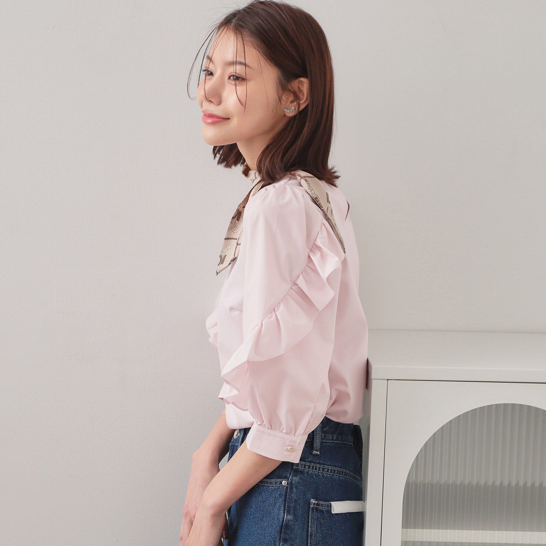 index「フリルスリーブドッキングポンチトップス【洗濯機OK】」|Tシャツ・カットソー|