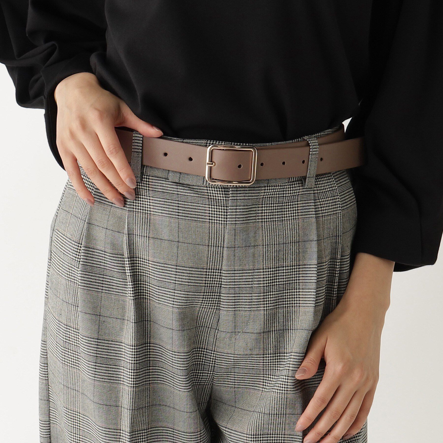 OPAQUE.CLIP「スクエアバックルワイドベルト」|ベルト|