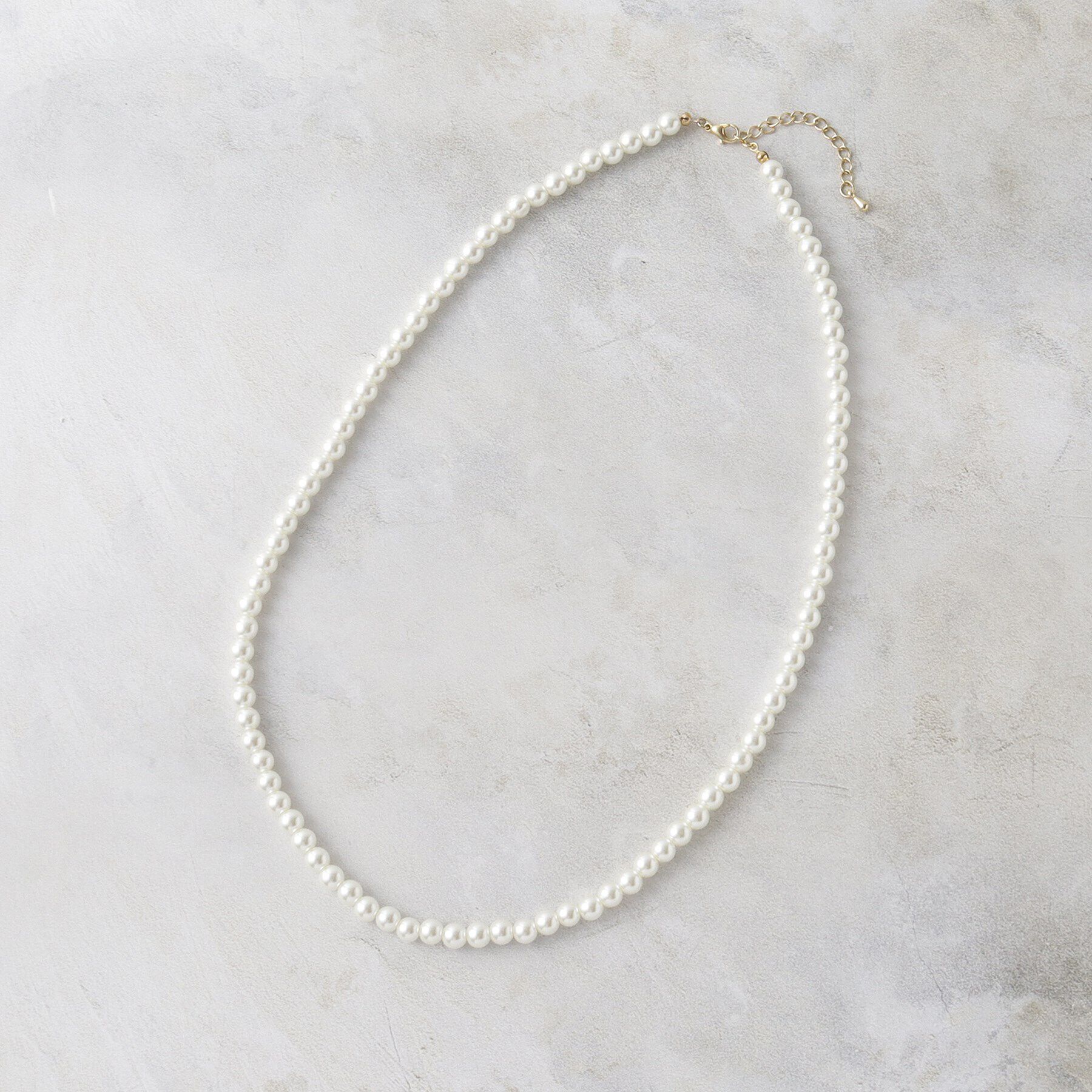 OPAQUE.CLIP「ガラスパールロングネックレス」|ネックレス|オフホワイト(003