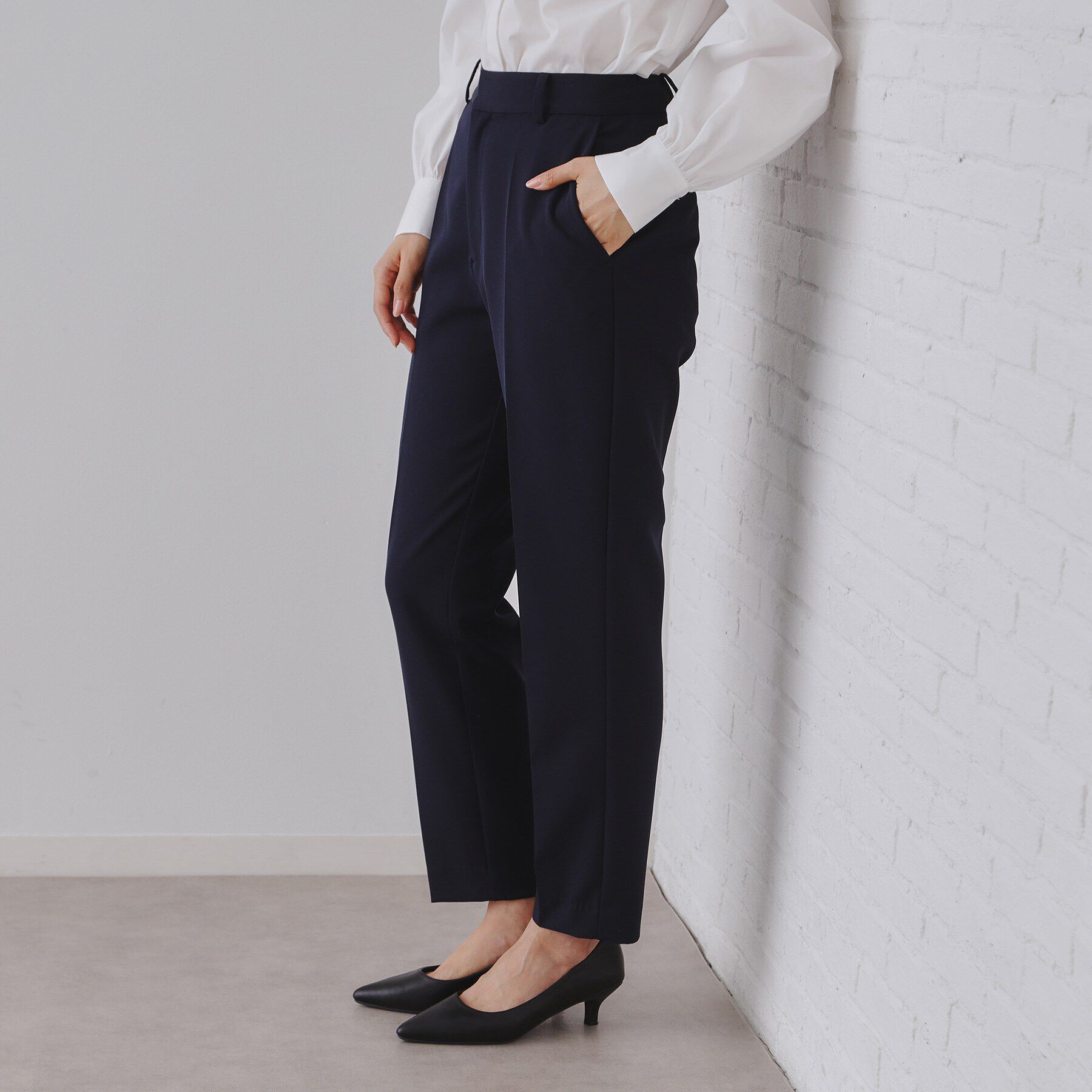 OPAQUE.CLIP「《通勤・セレモニー/セットアップ対応》テーパードパンツ/ダブルクロス【洗濯機洗い可】」|その他|