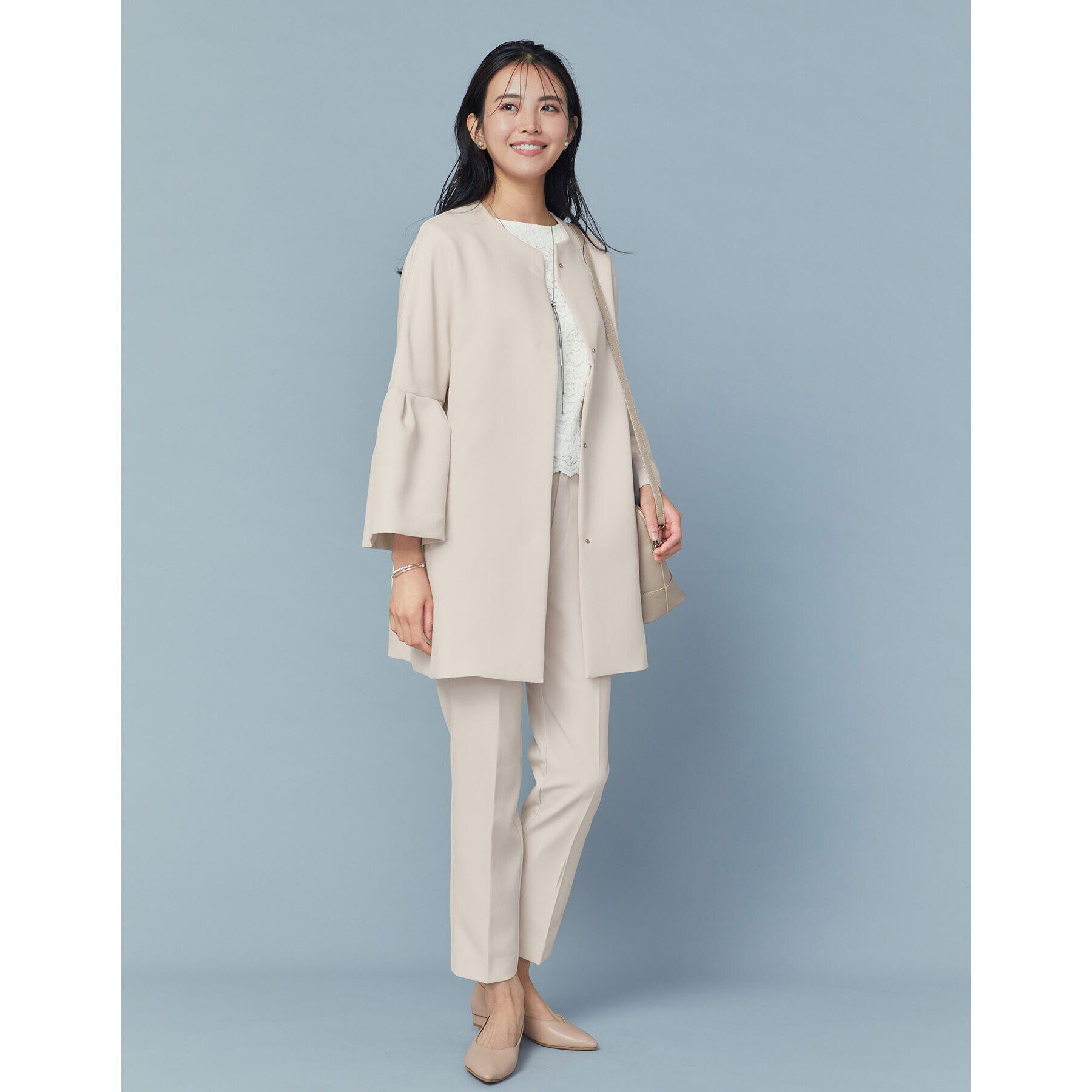 OPAQUE.CLIP「《通勤・セレモニー/セットアップ対応》テーパードパンツ/ダブルクロス【洗濯機洗い可】」|その他|