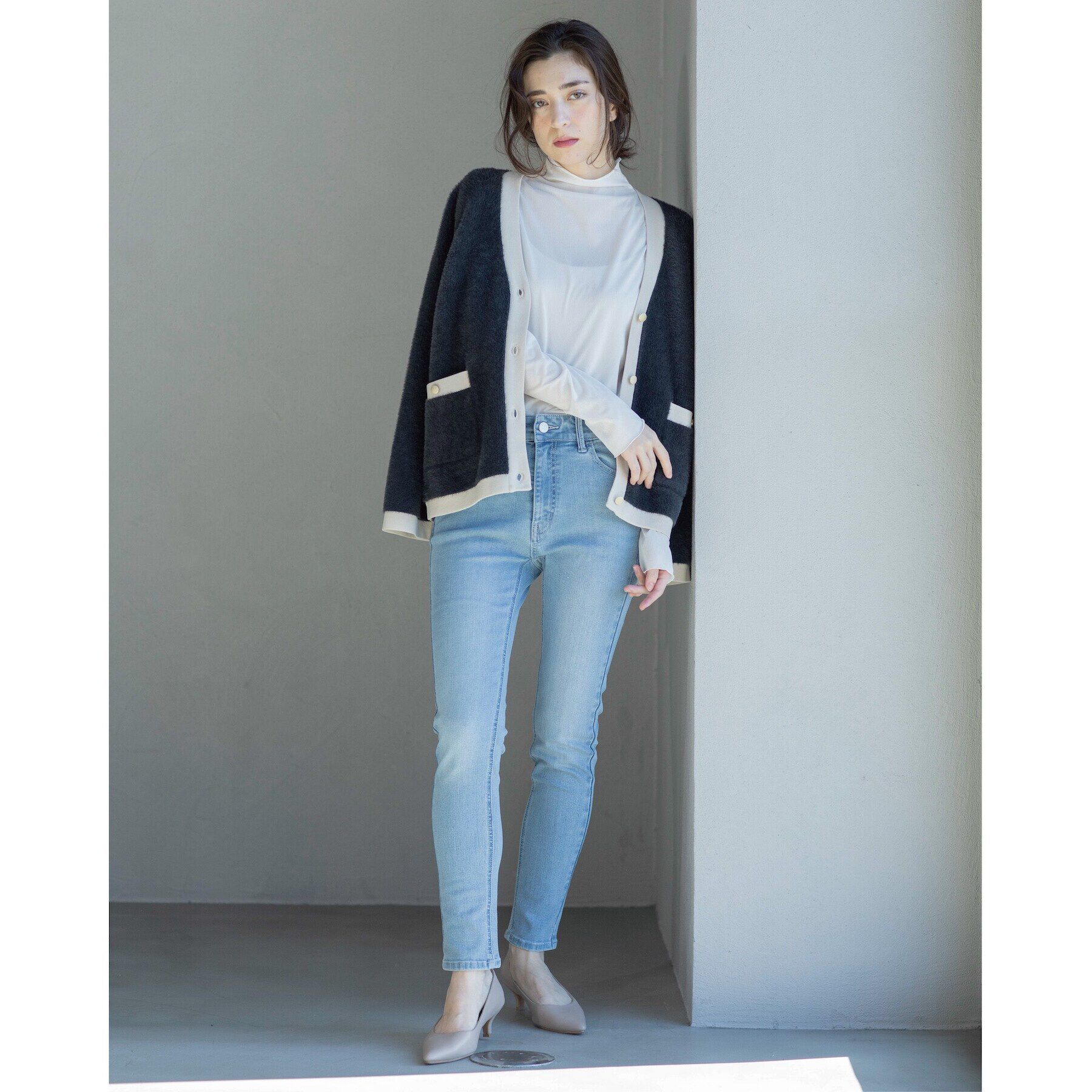 OPAQUE.CLIP「シアーメロウハイネックトップス【洗濯機洗い可】」|Tシャツ・カットソー|