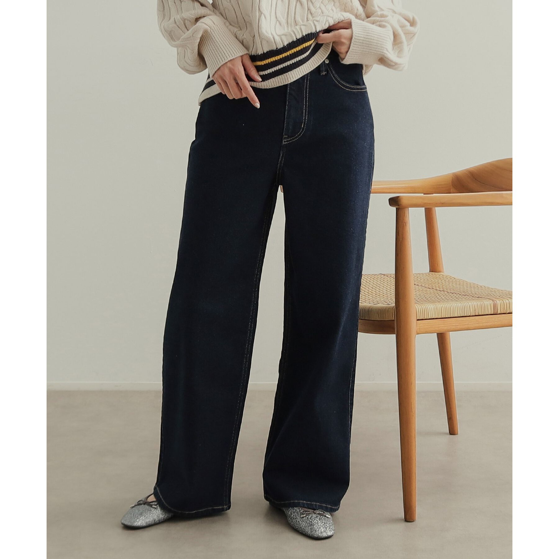 OPAQUE.CLIP「《SS-LLsize》ストレッチバギーデニム【洗濯機洗い可】」|デニム|