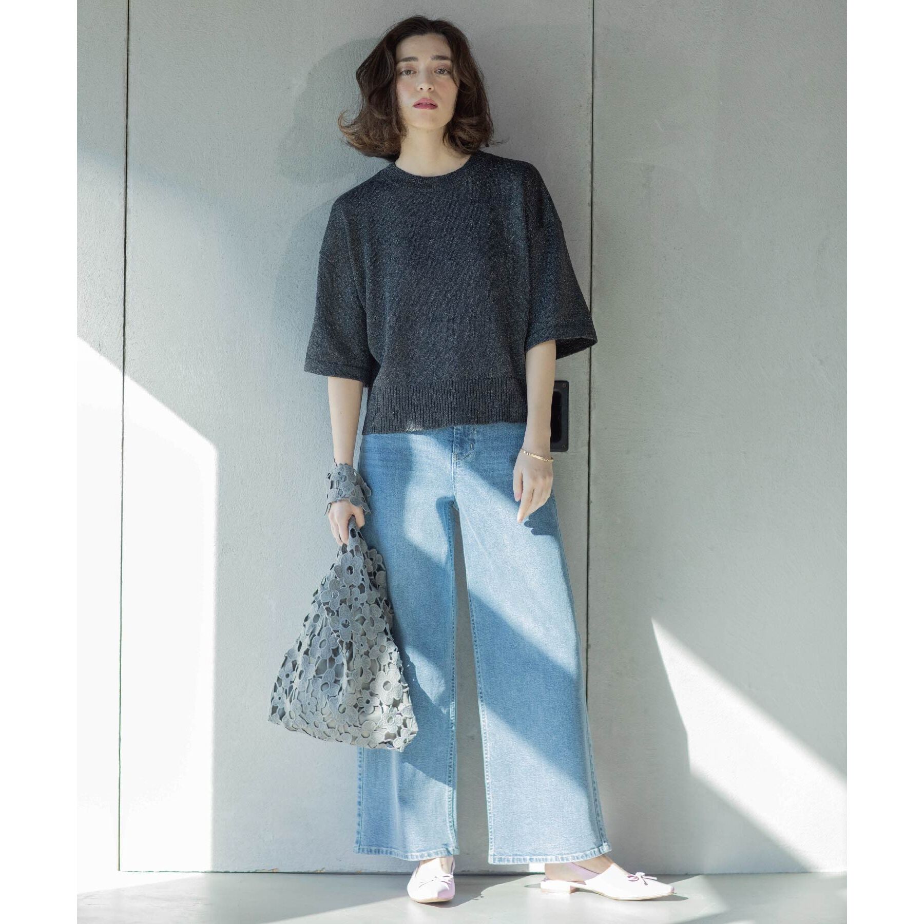 OPAQUE.CLIP「《SS-LLsize》ストレッチバギーデニム【洗濯機洗い可】」|デニム|