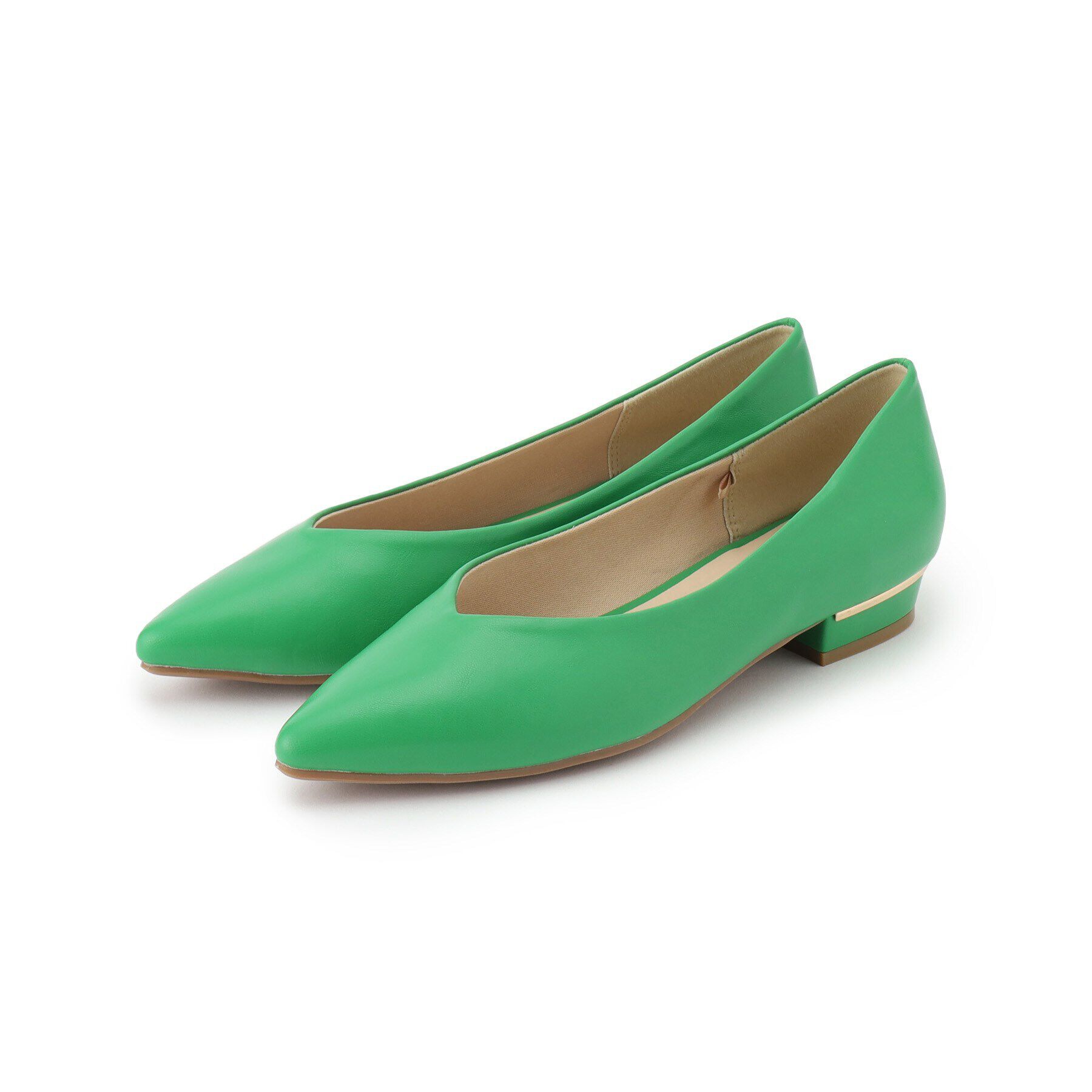 OPAQUE.CLIP「【抗菌防臭加工】Vカットフラットポインテッドパンプス」|その他|グリーン(822)