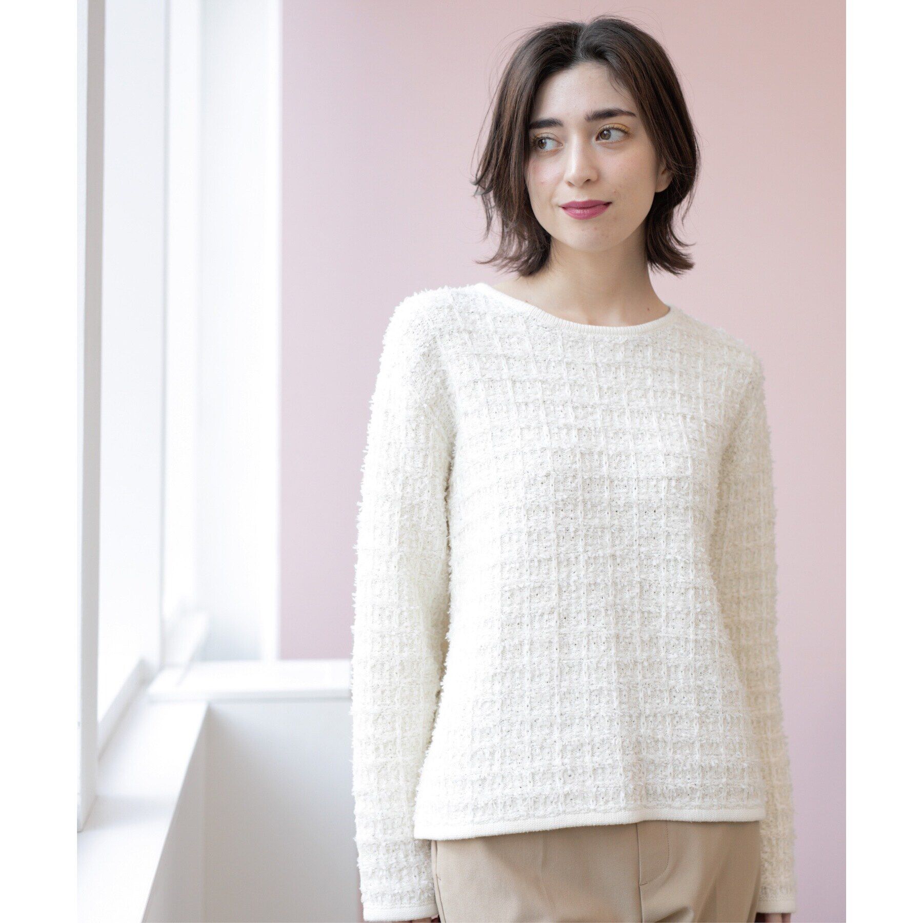 OPAQUE.CLIP「ツイードライクニット【洗濯機洗い可】」|ニット・セーター|