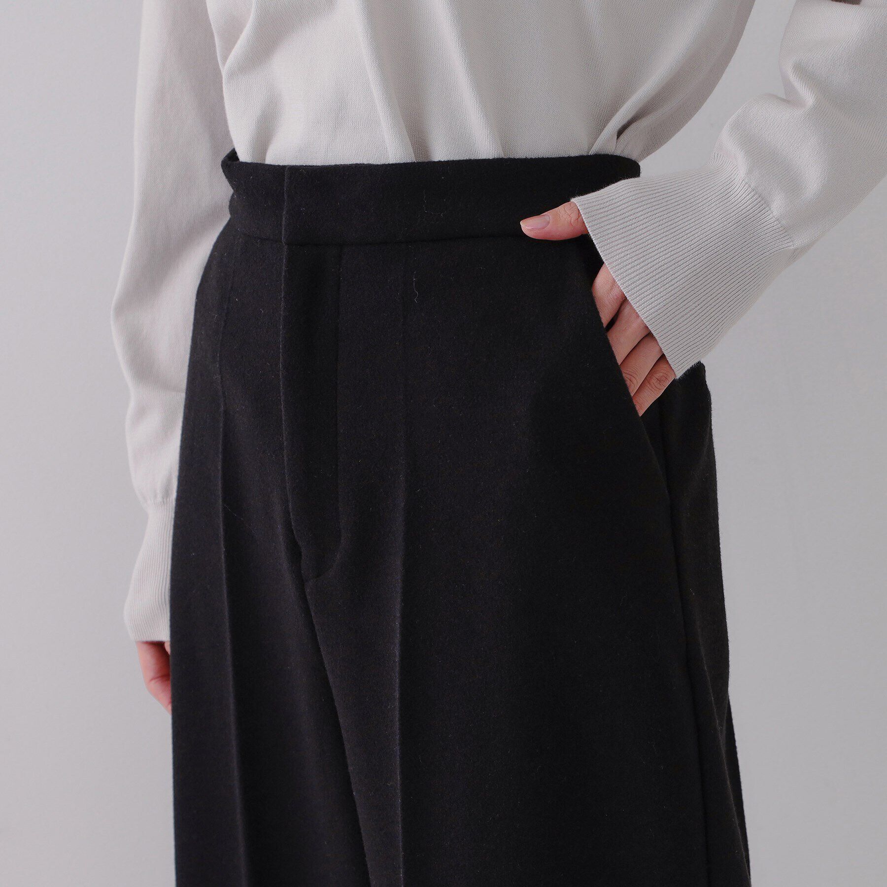 OPAQUE.CLIP「ウールライクストレッチ ワイドクロップドパンツ【洗濯機洗い可】」|その他|