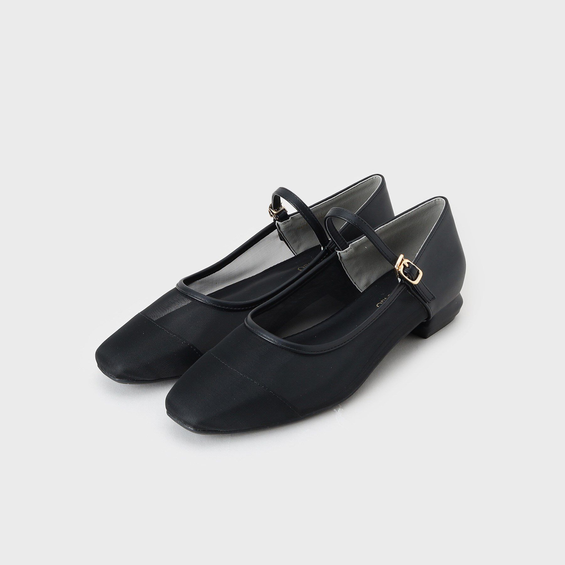 OPAQUE.CLIP「【抗菌防臭加工／長さ調整可能】チュールコンビシアーメリージェーン」|パンプス|ブラック(019)