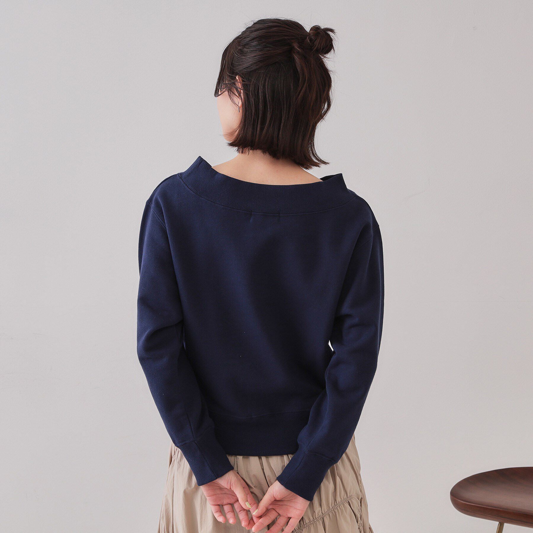 OPAQUE.CLIP「カレッジロゴスウェット【洗濯機洗い可】」|パーカー|