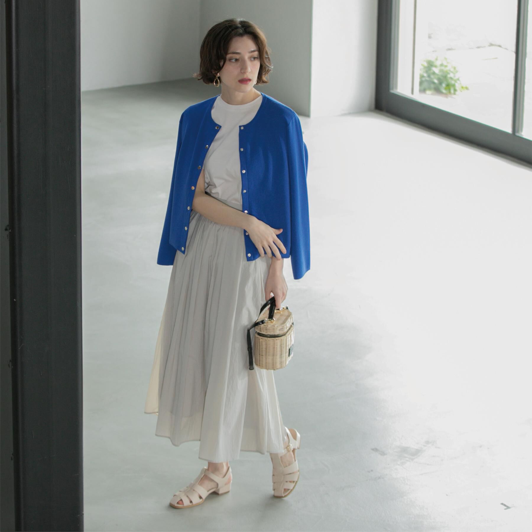 OPAQUE.CLIP「シアーヴィンテージイージーフレアスカート【洗濯機洗い可】」|スカート|