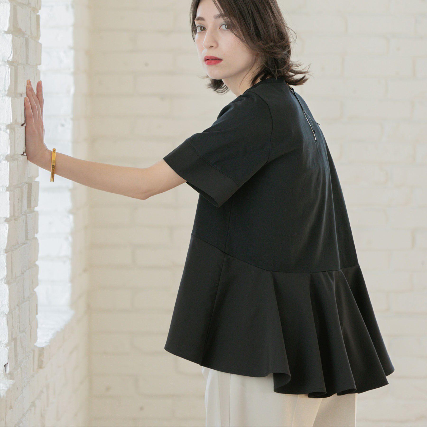 OPAQUE.CLIP「ペプラム切替ドッキングトップス【洗濯機洗い可】」|Tシャツ・カットソー|