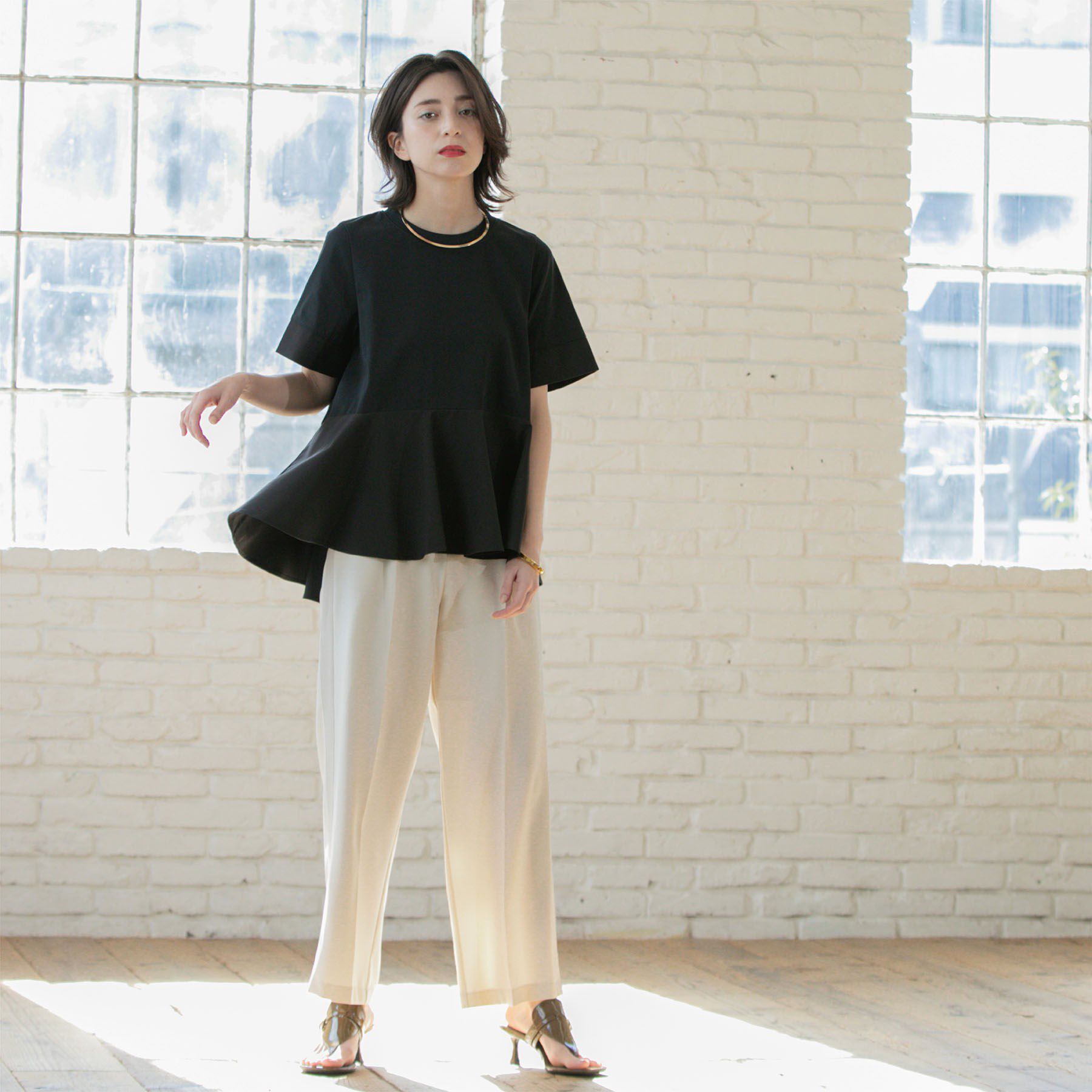 OPAQUE.CLIP「ペプラム切替ドッキングトップス【洗濯機洗い可】」|Tシャツ・カットソー|