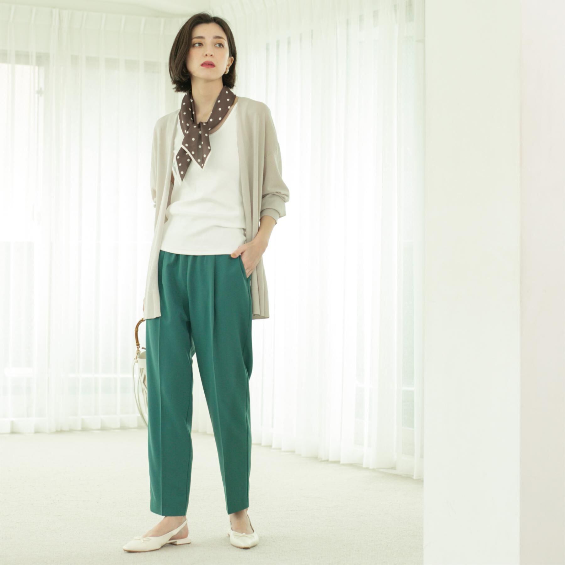 OPAQUE.CLIP「ミドル丈ニットカーディガン【抗ピル/洗濯機洗い可/接触冷感】」|カーディガン|