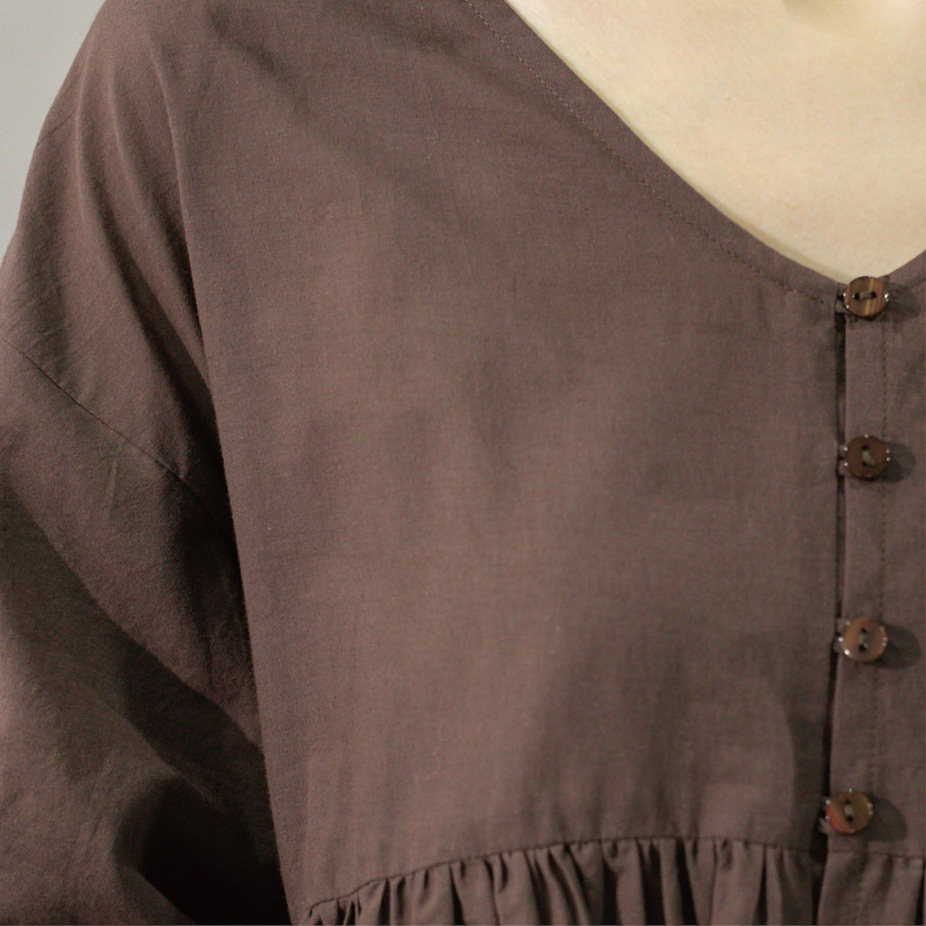 OPAQUE.CLIP「バルーン袖スカラップ刺繍レースチュニック」|シャツ・ブラウス|