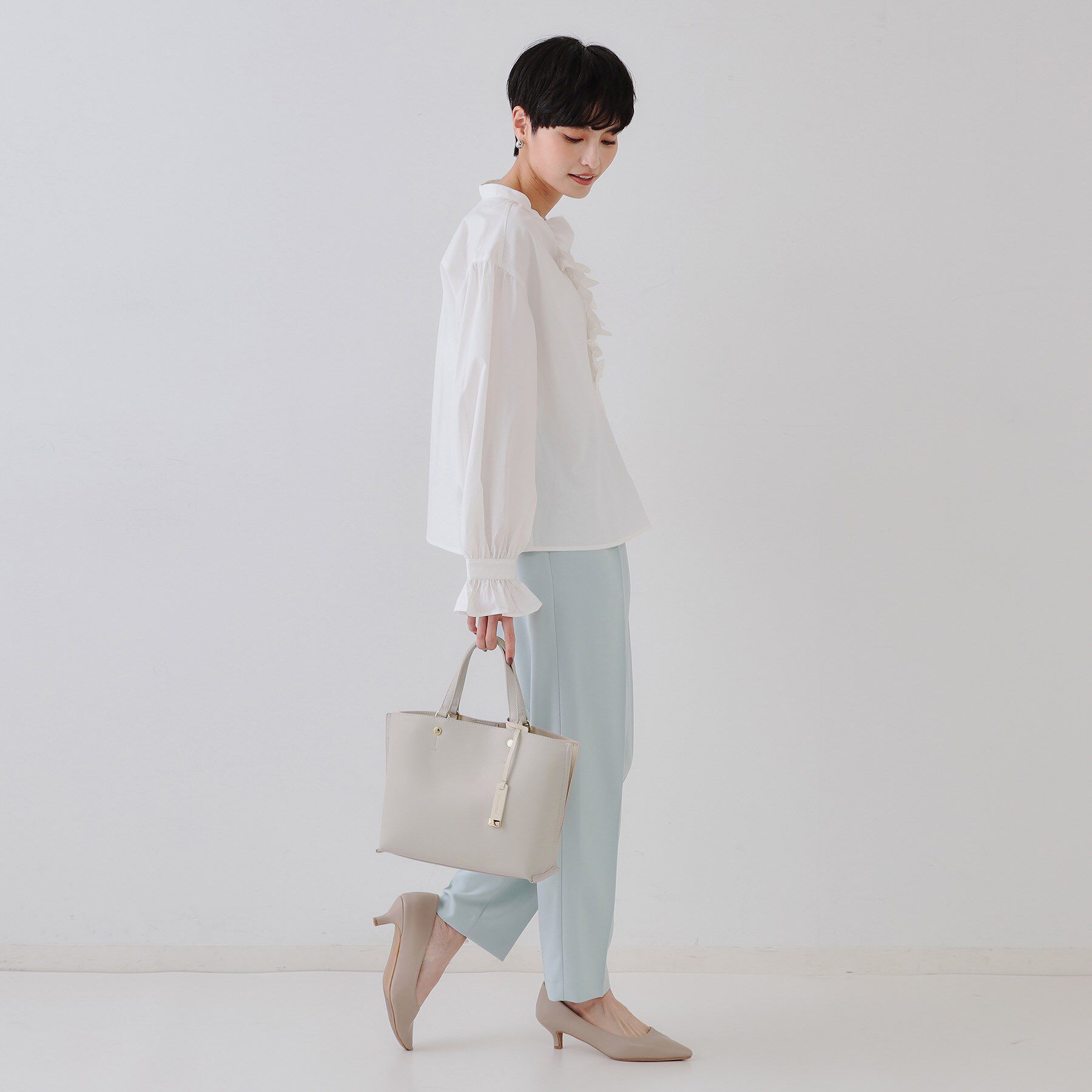 OPAQUE.CLIP「【2WAY】バイカラー3層ミドルトートバッグ」|トートバッグ|