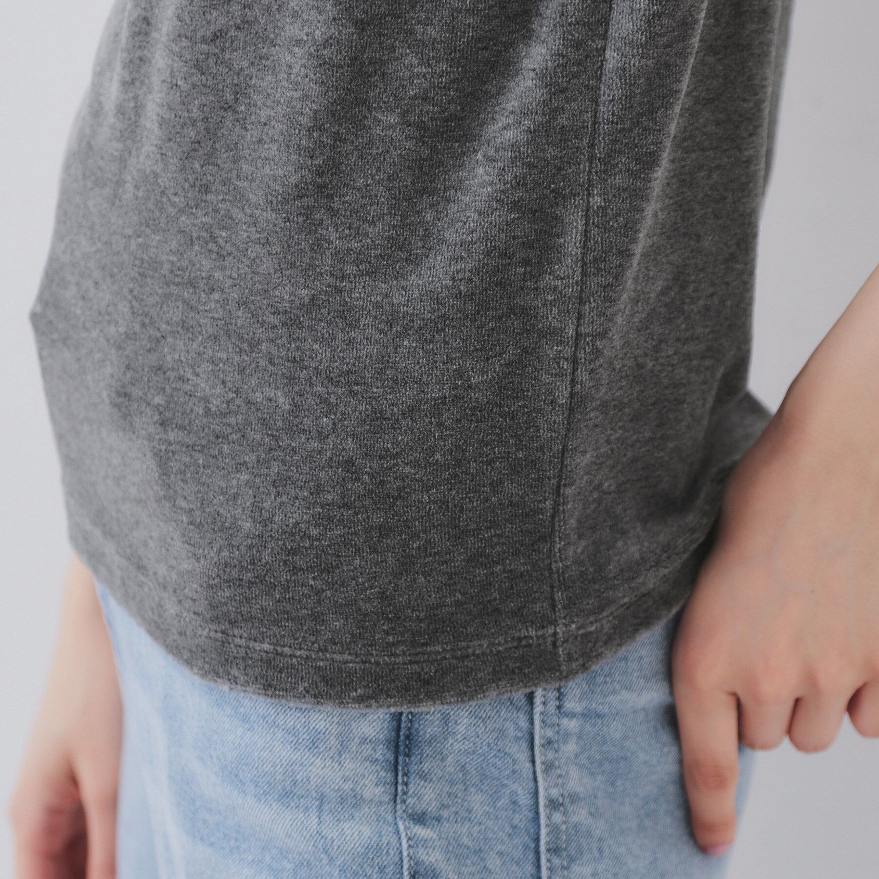 OPAQUE.CLIP「ベロアTシャツ【洗濯機洗い可】」|Tシャツ・カットソー|