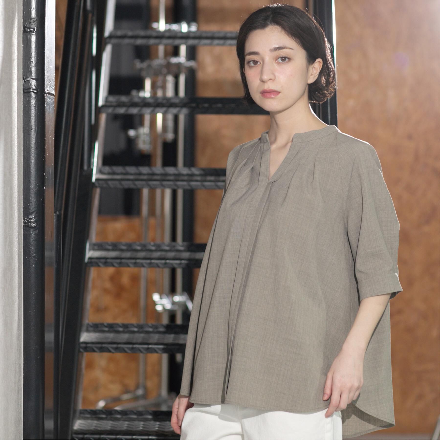 OPAQUE.CLIP「タックスキッパーブラウス【洗濯機洗い可】」|シャツ・ブラウス|